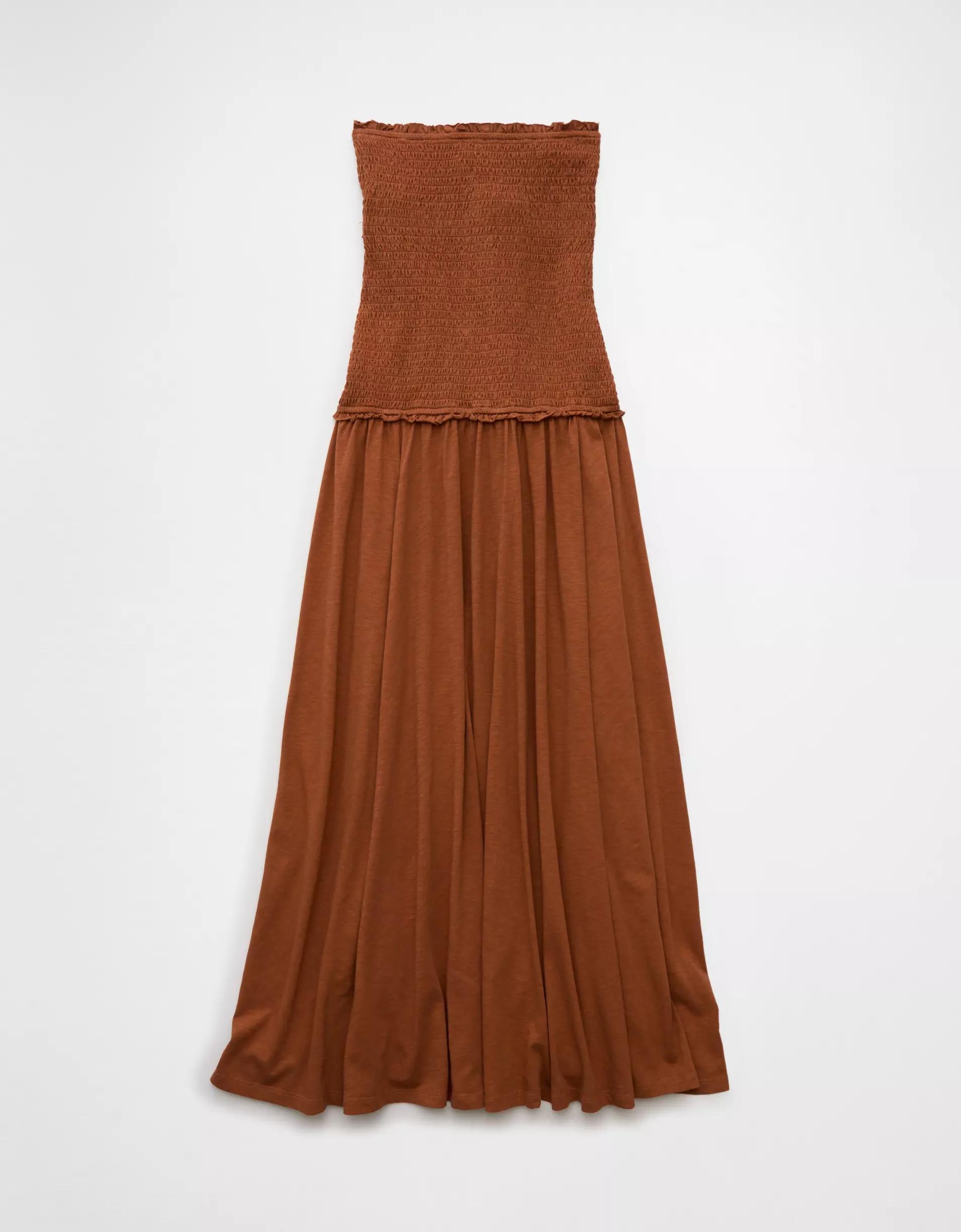 AE Sunchaser Knit Smocked Drop Waist Midi Dress Product Image