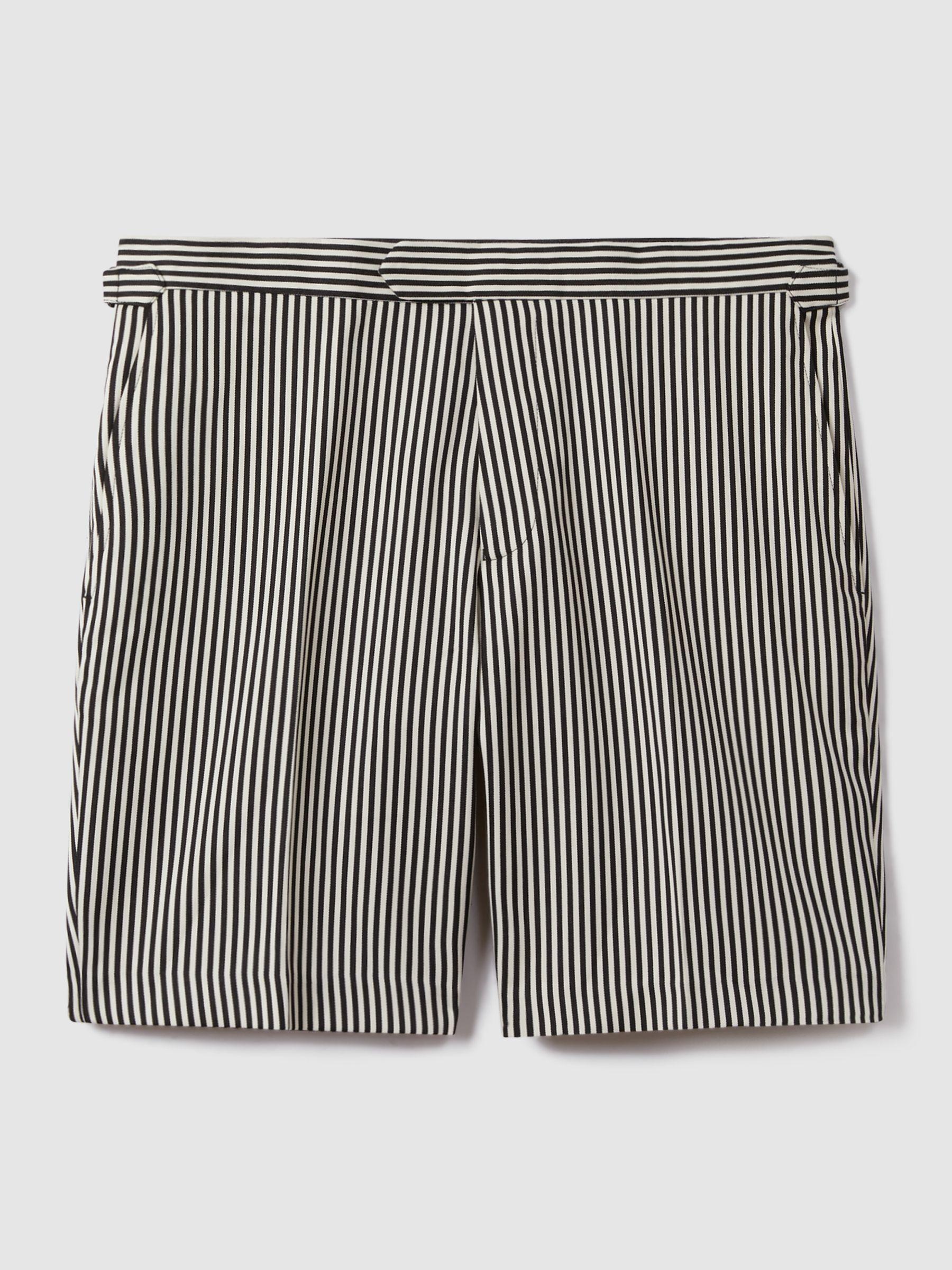Striped Adjuster Shorts in Black/White Product Image