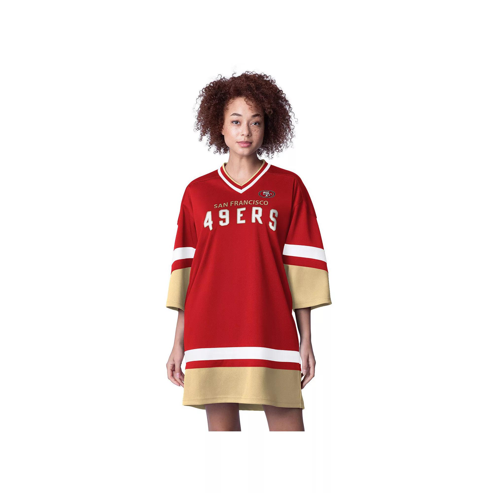 Women's Starter Scarlet San Francisco 49ers Slap Shot 3/4 Sleeve Sneaker Dress, Size: XL, Red Product Image