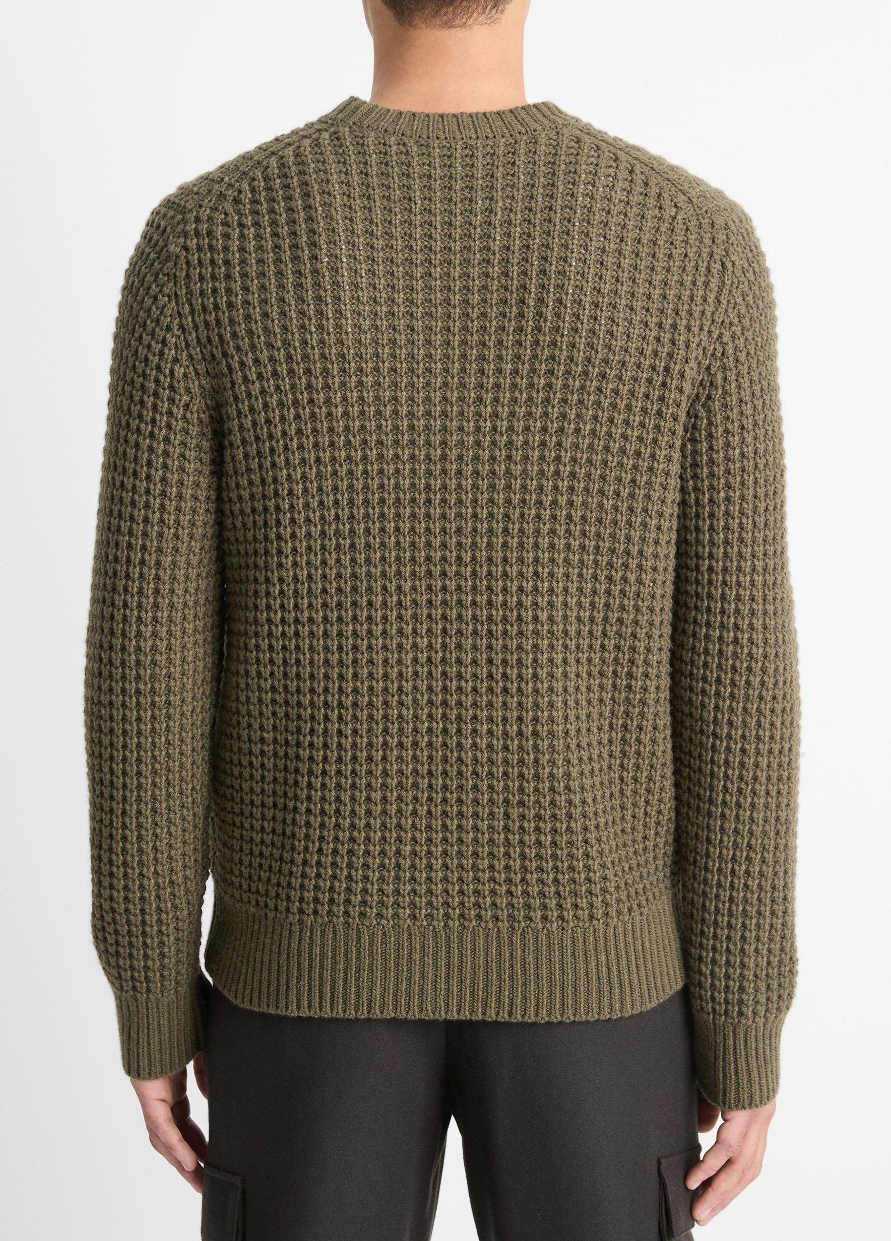 Mens Macro-waffle Crew Neck Sweater Vince Product Image