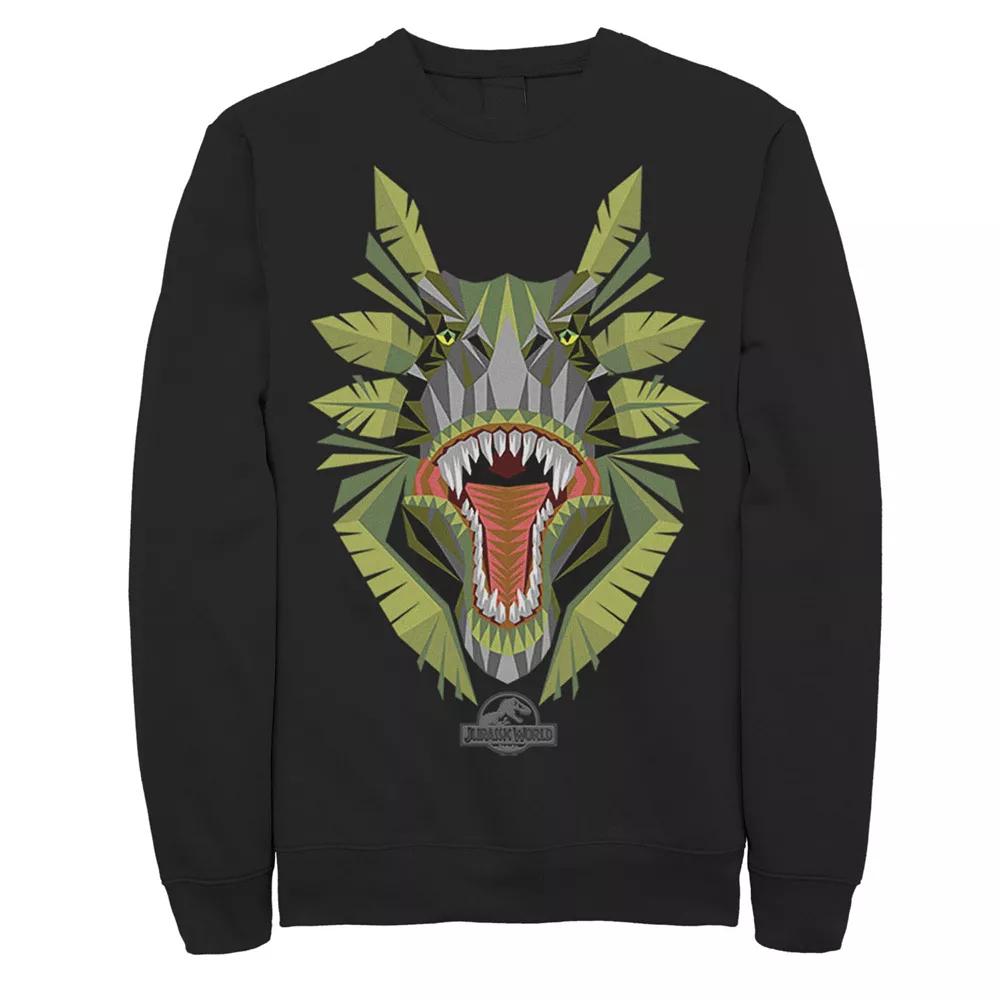 Men's Jurassic World Tikisaur Leaf Face Roar Fleece Pullover, Size: Small, Black Product Image