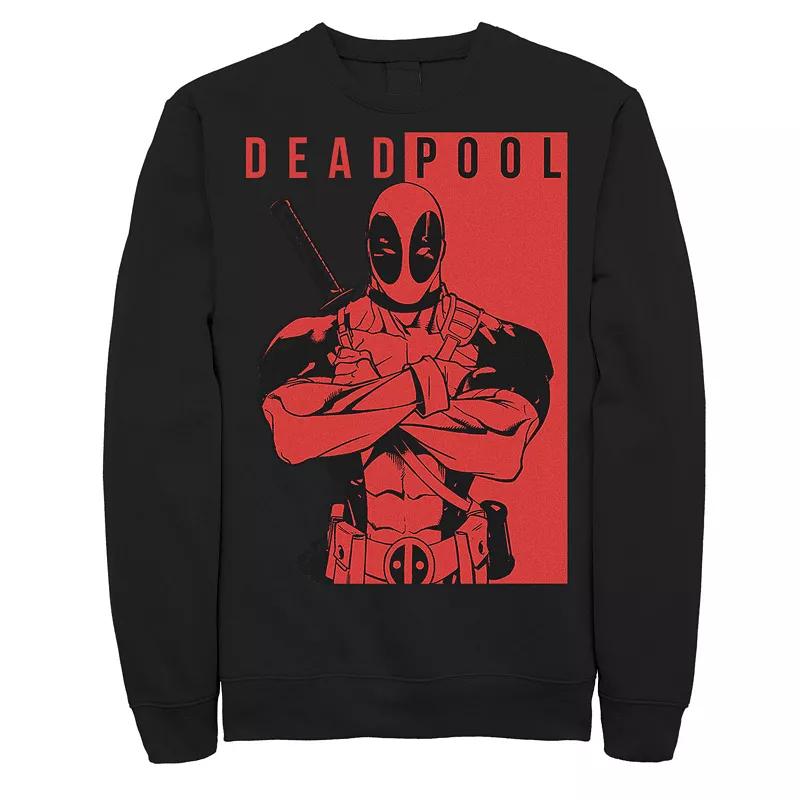 Men's Marvel Deadpool Two-Toned Sweatshirt, Size: Large, Black Product Image