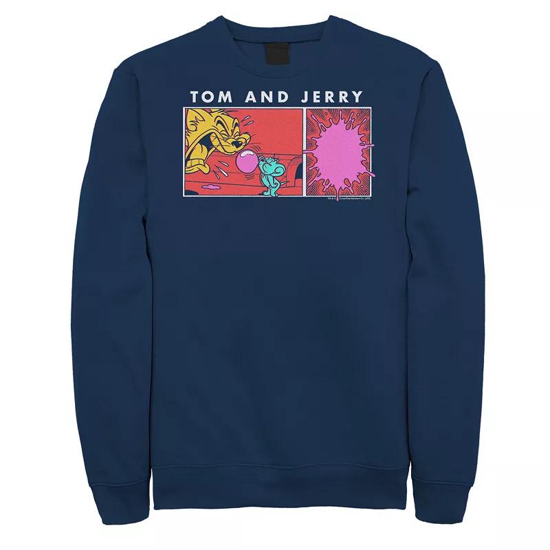 Big & Tall Tom and Jerry Bubble Gum Scene Portrait Panel Graphic Fleece, Men's,  Product Image