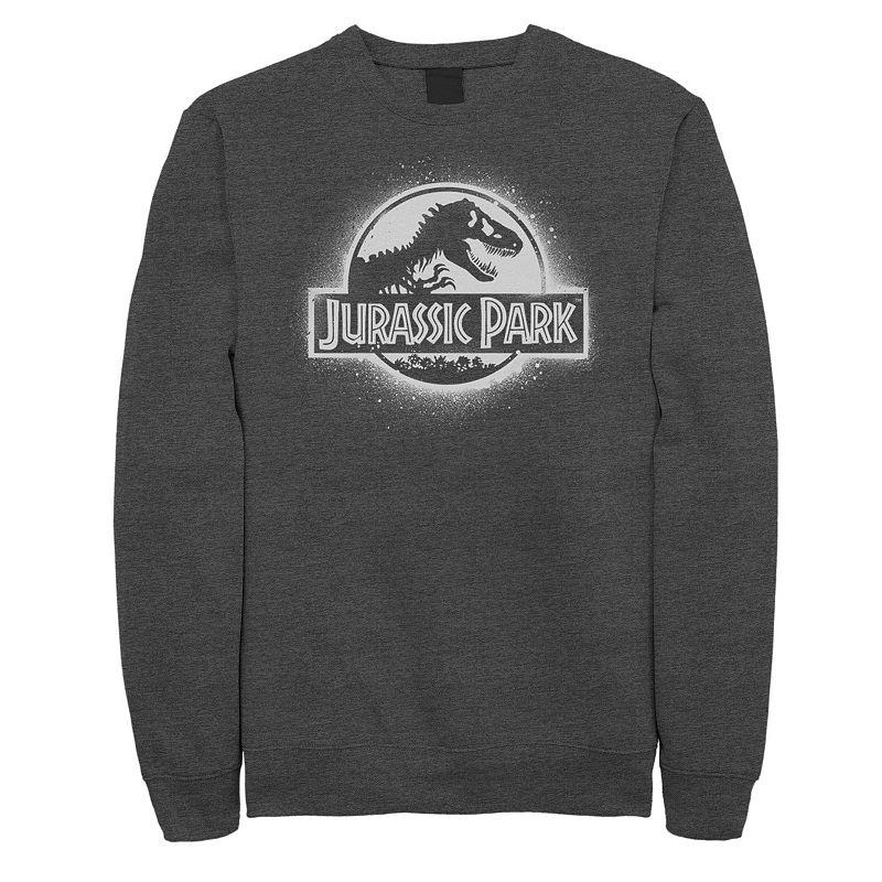 Men's Jurassic Park All White Spray Paint Stencil Movie Logo Sweashirt,  Product Image