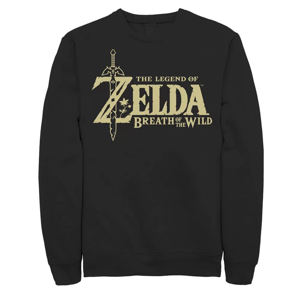 Big & Tall The Legend Of Zelda Breath Of The Wild Logo Graphic Fleece Pullover, Men's, Size: 4XL, Black Product Image