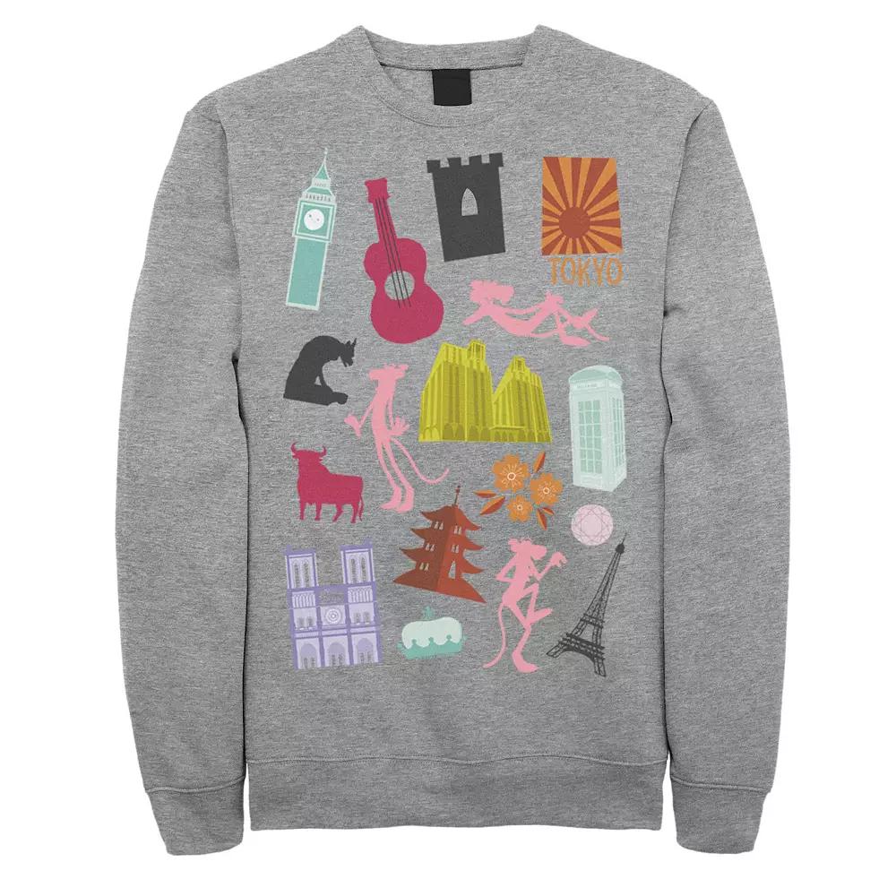 Men's Pink Panther Around The World Doodles Sweatshirt,  Product Image