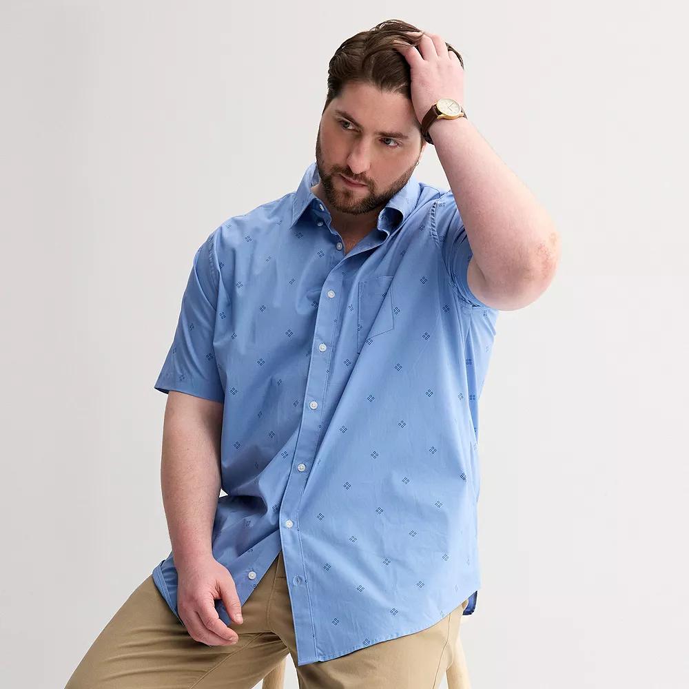 Big & Tall Sonoma Goods For Life® Short Sleeve Perfect Length Shirt, Men's, Size: XL Tall, Baha Batik Blue Product Image