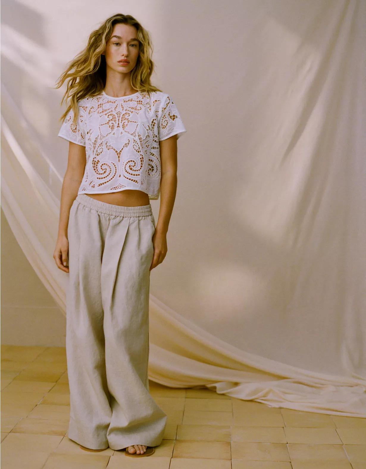 AE77 Premium Pull-On Linen Pant Product Image