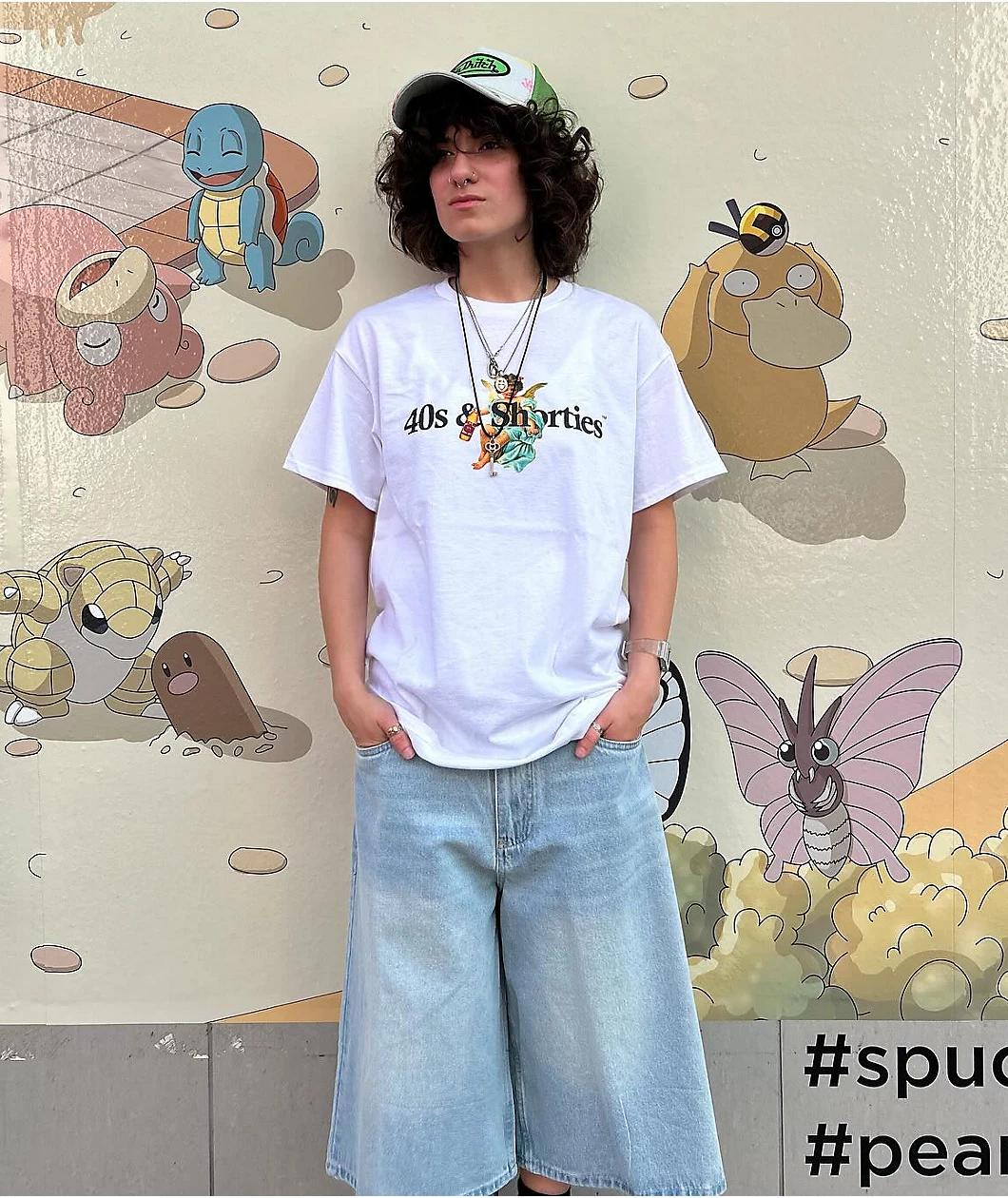 40s & Shorties Angel Logo White T-Shirt Product Image