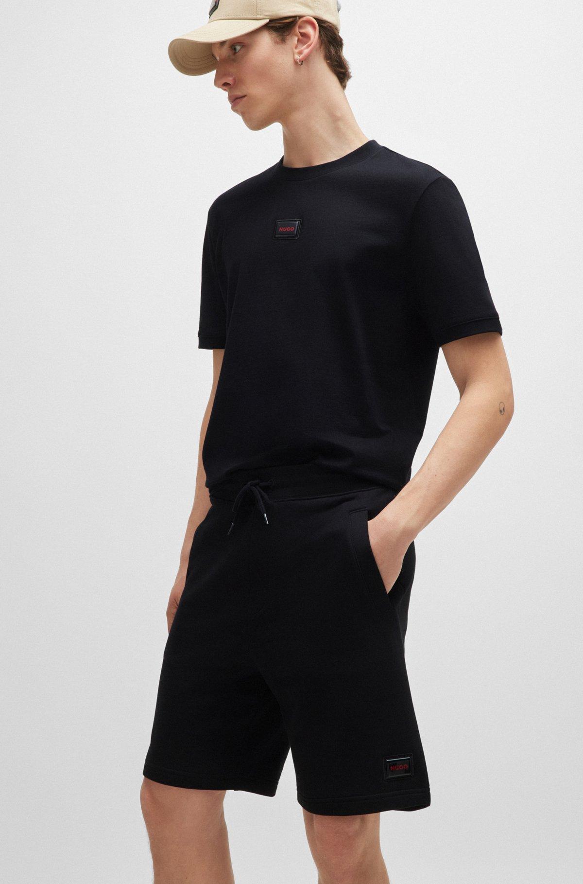 Cotton-terry relaxed-fit shorts with logo trim Product Image