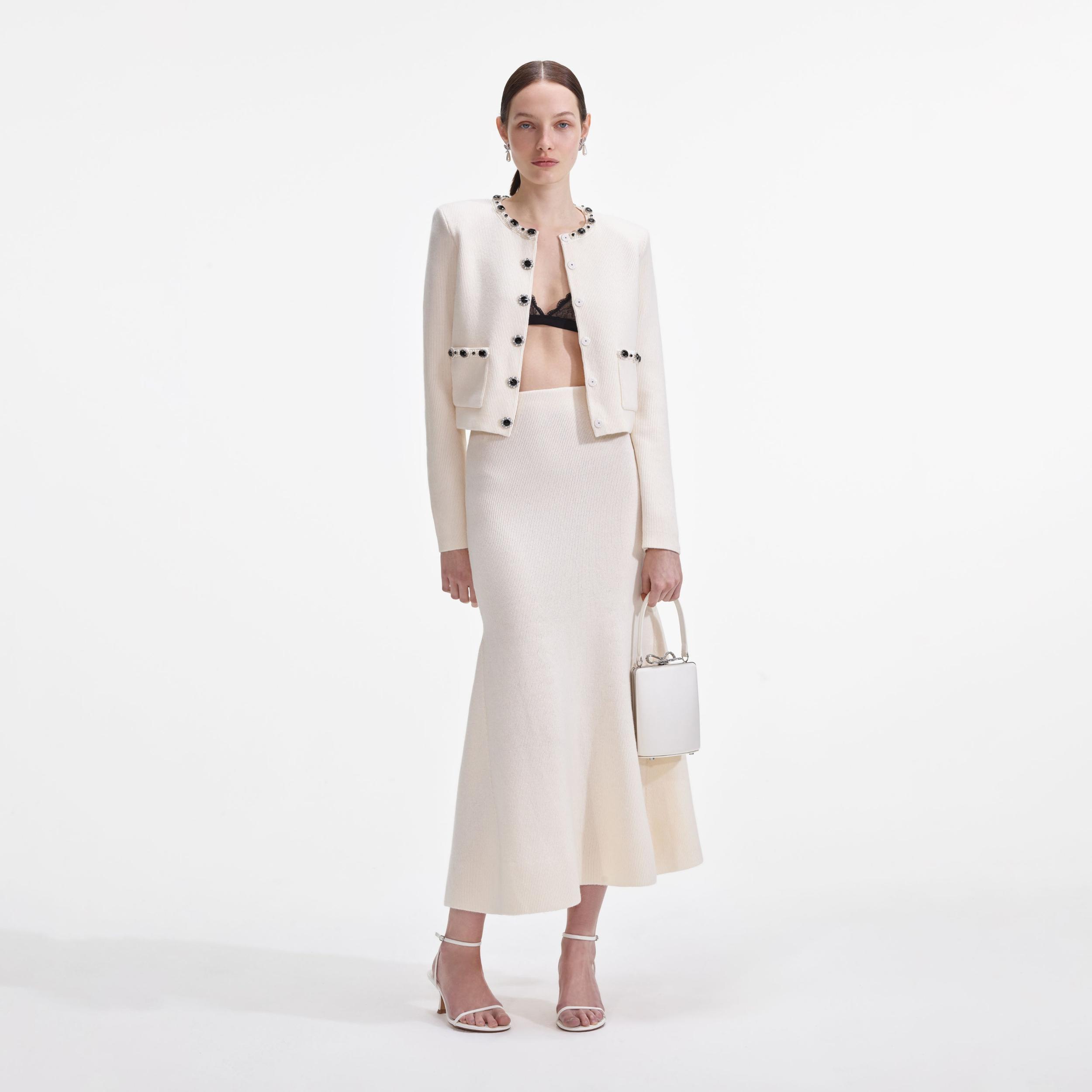 Cream Embellished Cardigan Product Image