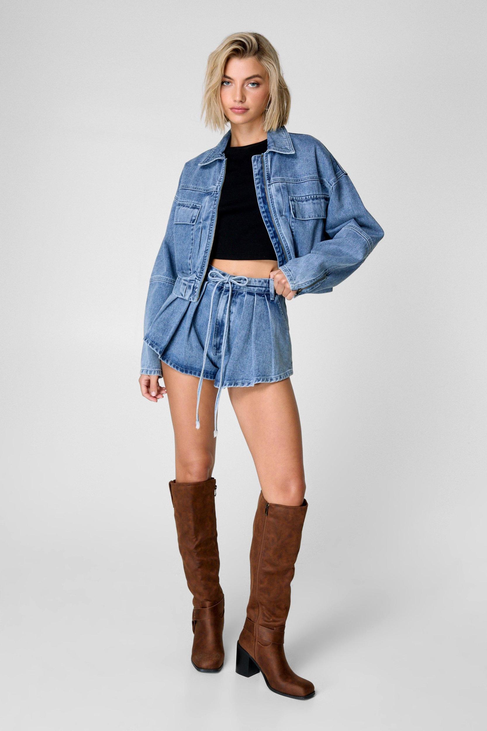 Faux Leather Heeled Biker Boot Product Image