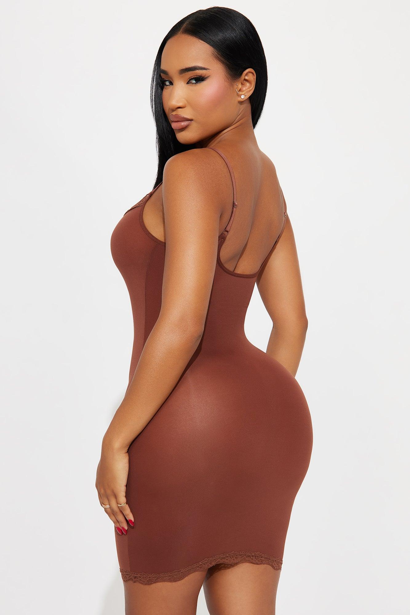 Light As A Feather Microfiber Lace Trim Mini PJ Sleep Dress - Chocolate Female Product Image