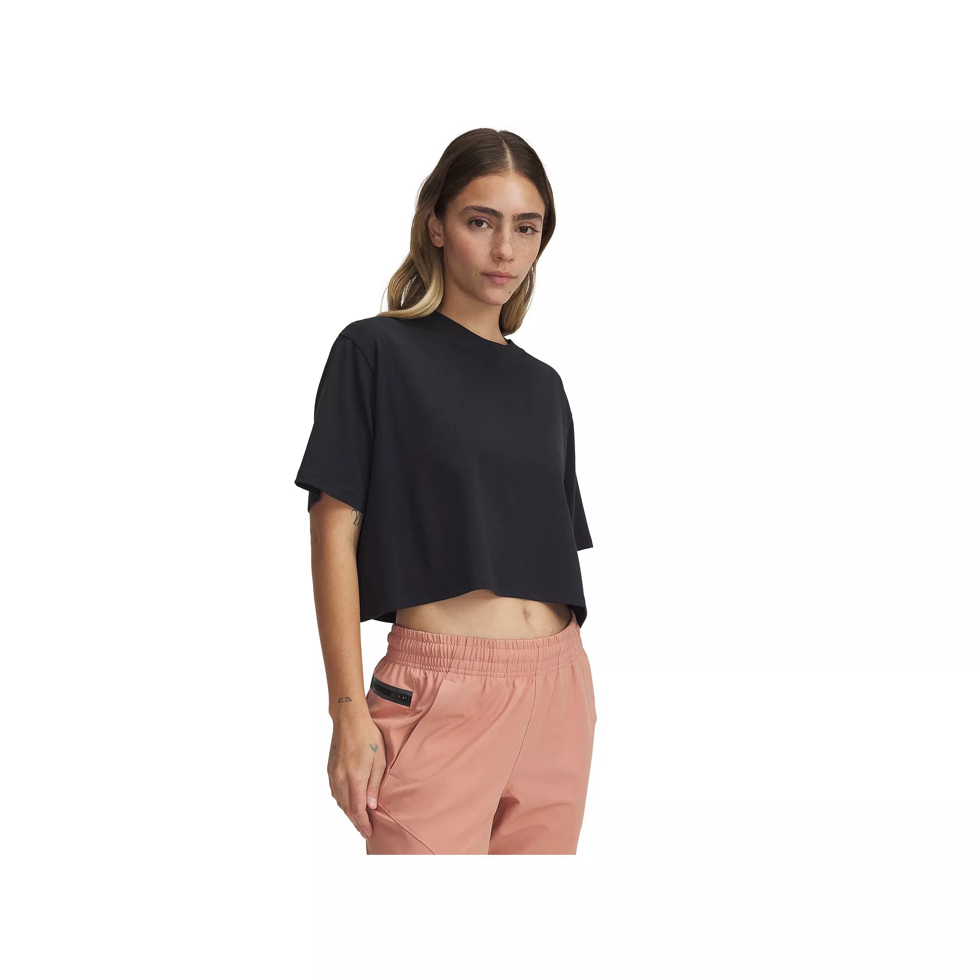 Women's Under Armour Rival Short Sleeve Cropped Tee,  Product Image