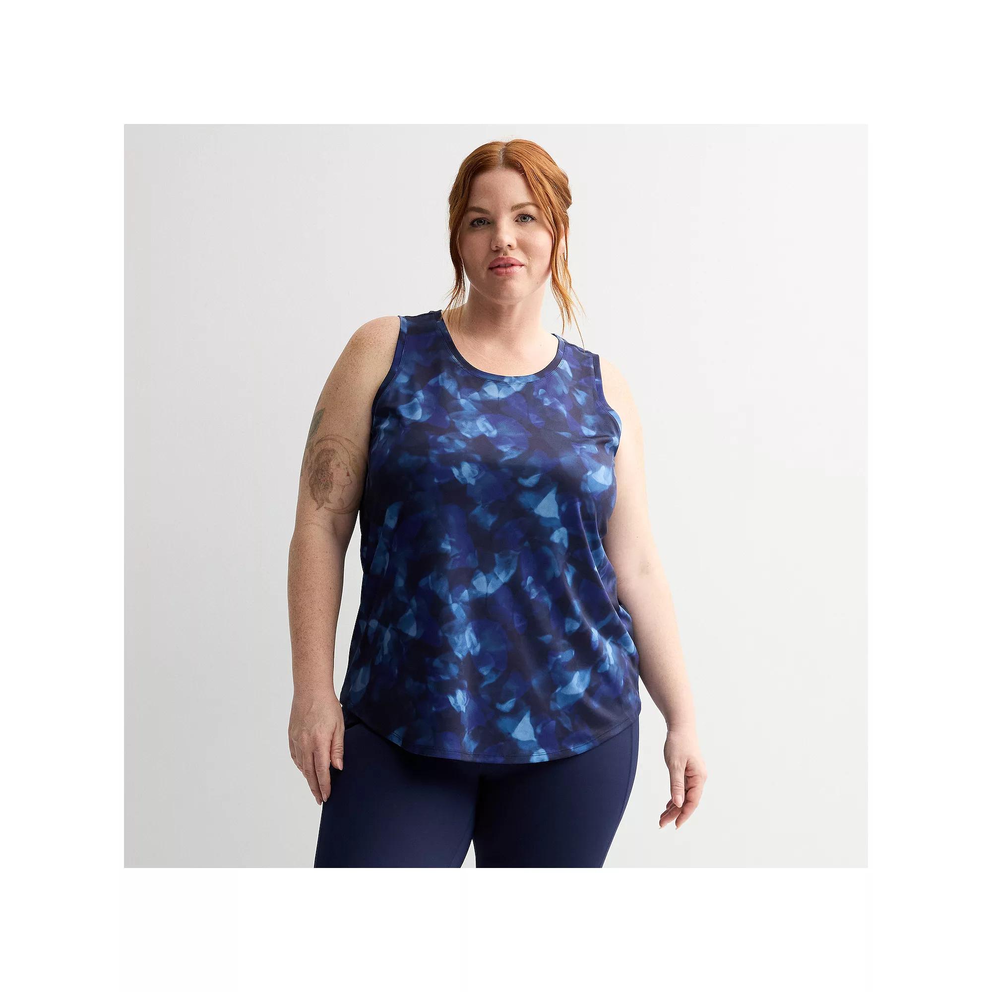 Plus Size Tek Gear® Dry Tek Tank Top, Women's, Size: 3XL, Blue Flittering Product Image