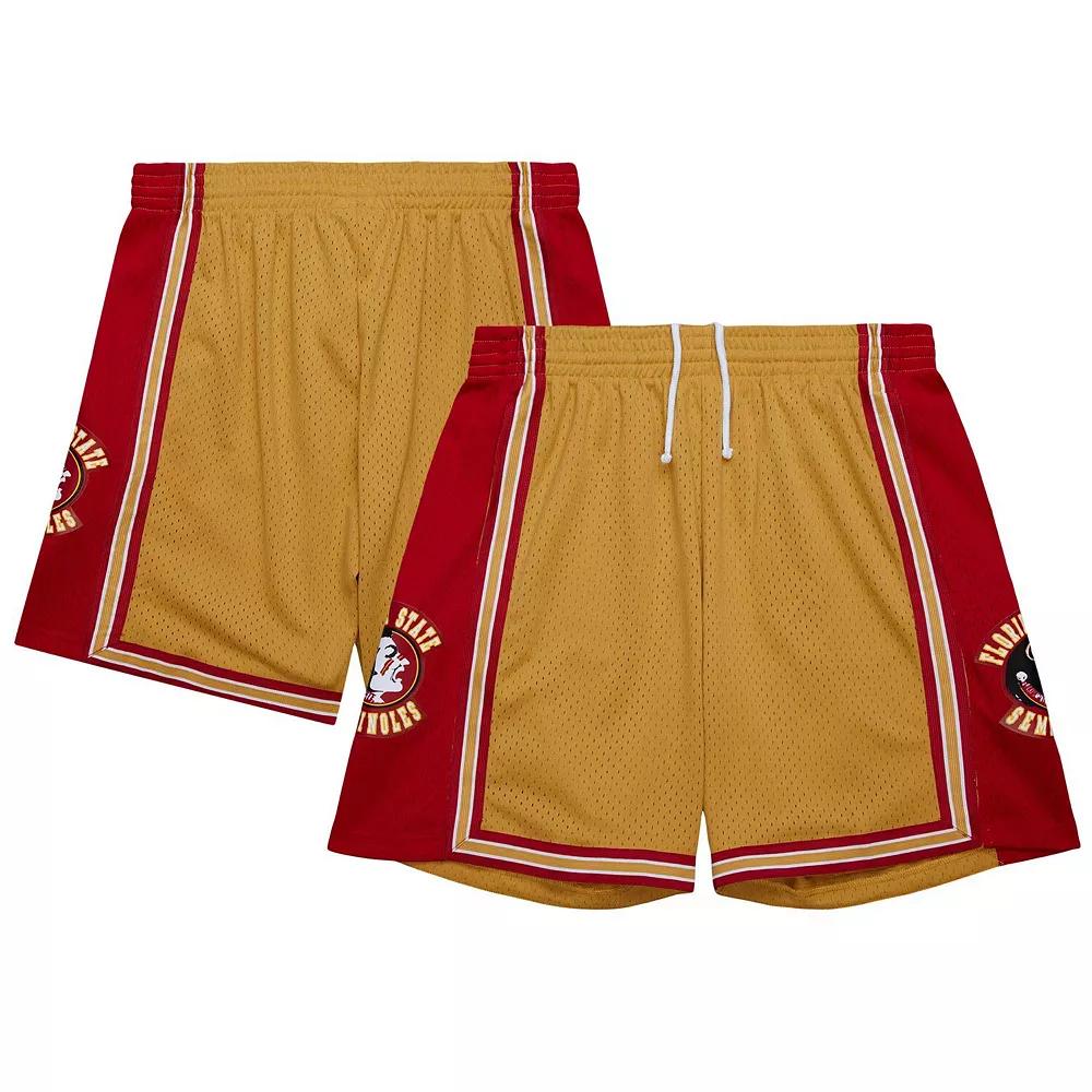 Men's Mitchell & Ness Gold Florida State Seminoles 1992/93 Throwback Jersey Shorts,  Product Image
