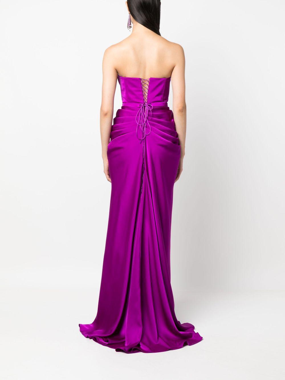 ruched strapless gown Product Image