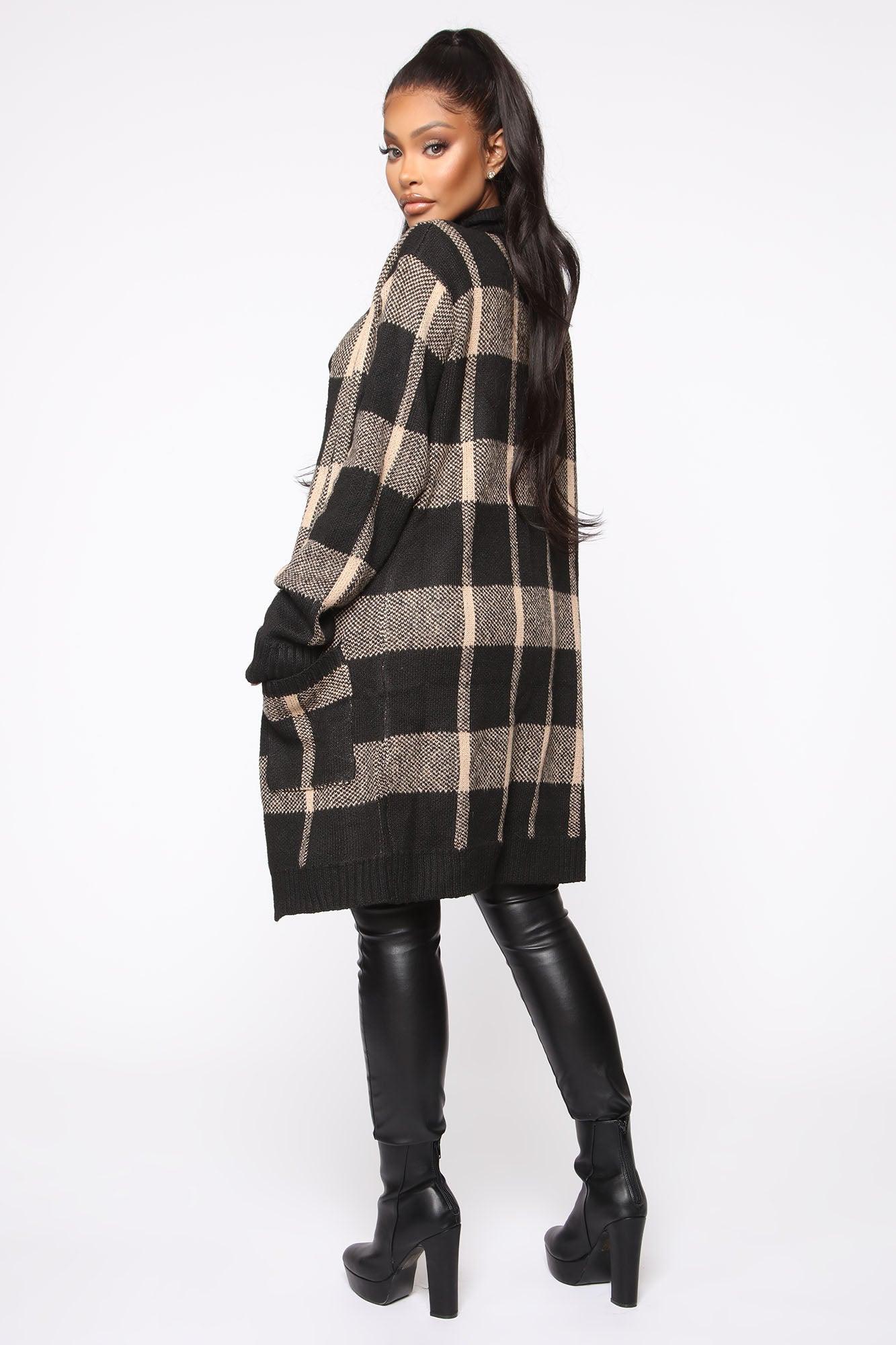 How You Plaid Me Cardigan - Taupe Product Image
