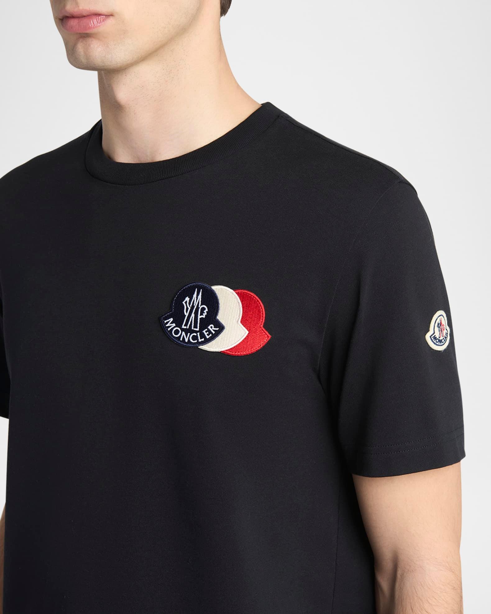 Men's Cotton Triple Logo Patch Crewneck T-Shirt Product Image