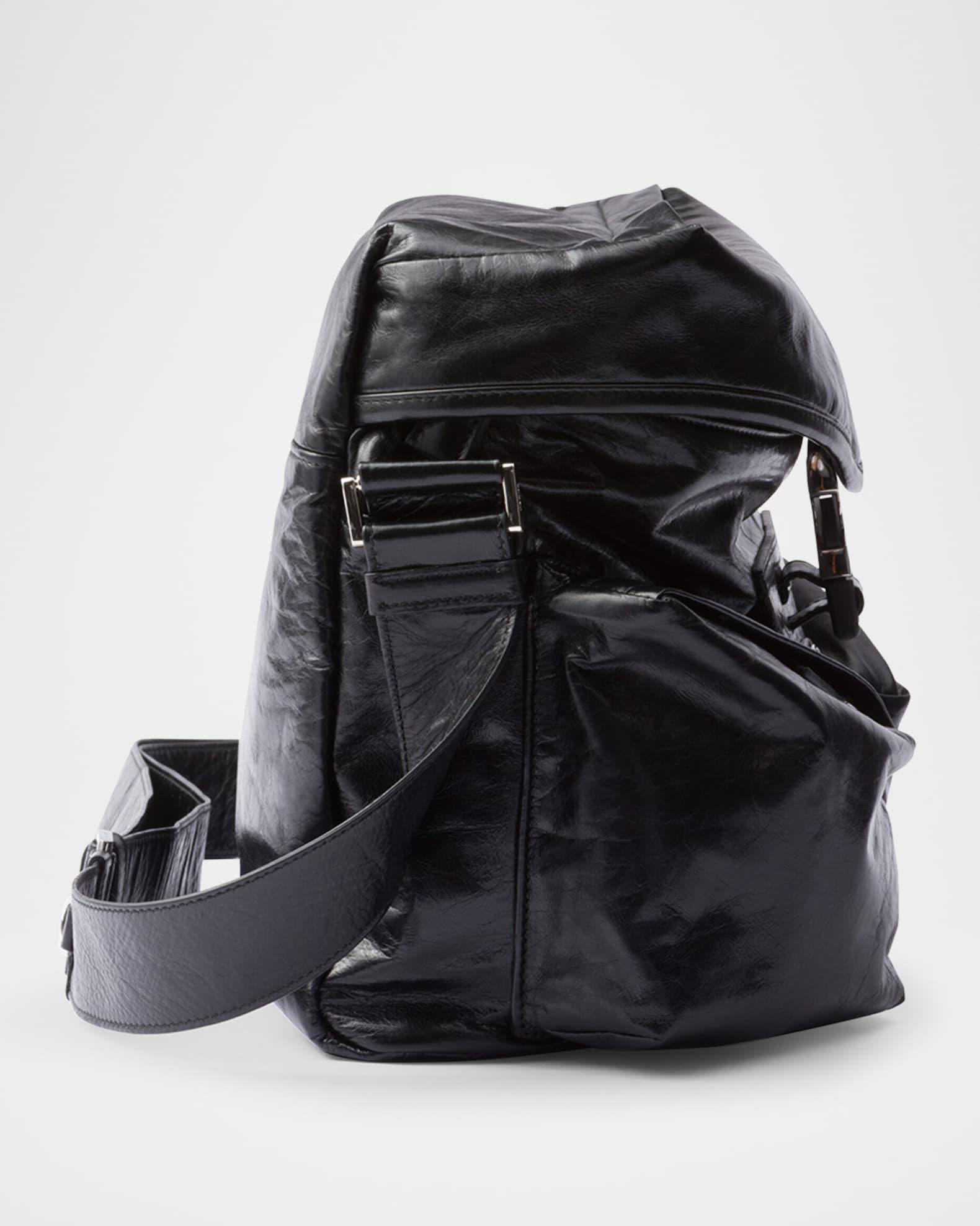 Men's Slanted Leather Shoulder Bag Product Image