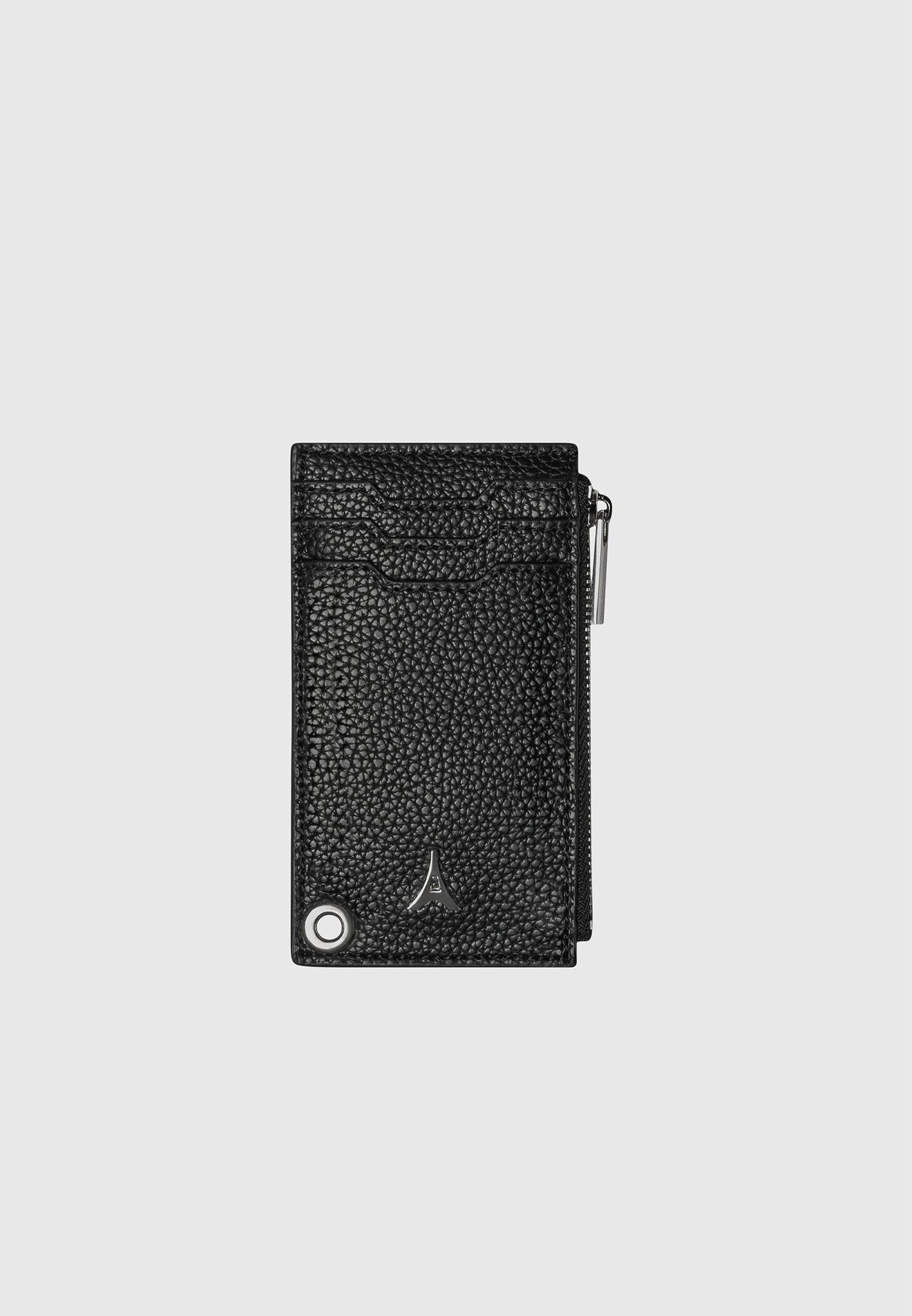 Leather Cardholder with Chain - Black Unisex Product Image