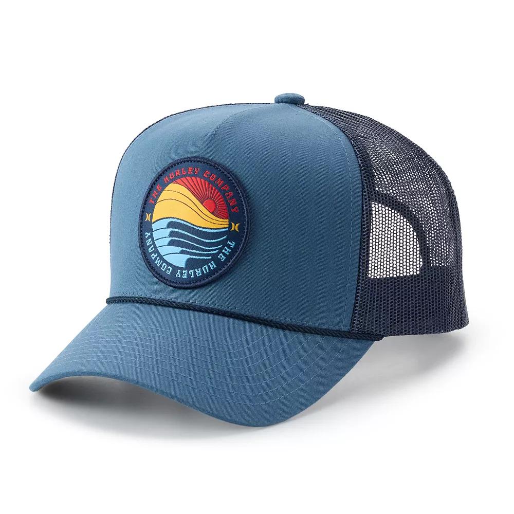 Men's Hurley Traveler Sunset Logo Trucker Hat, Blue Product Image