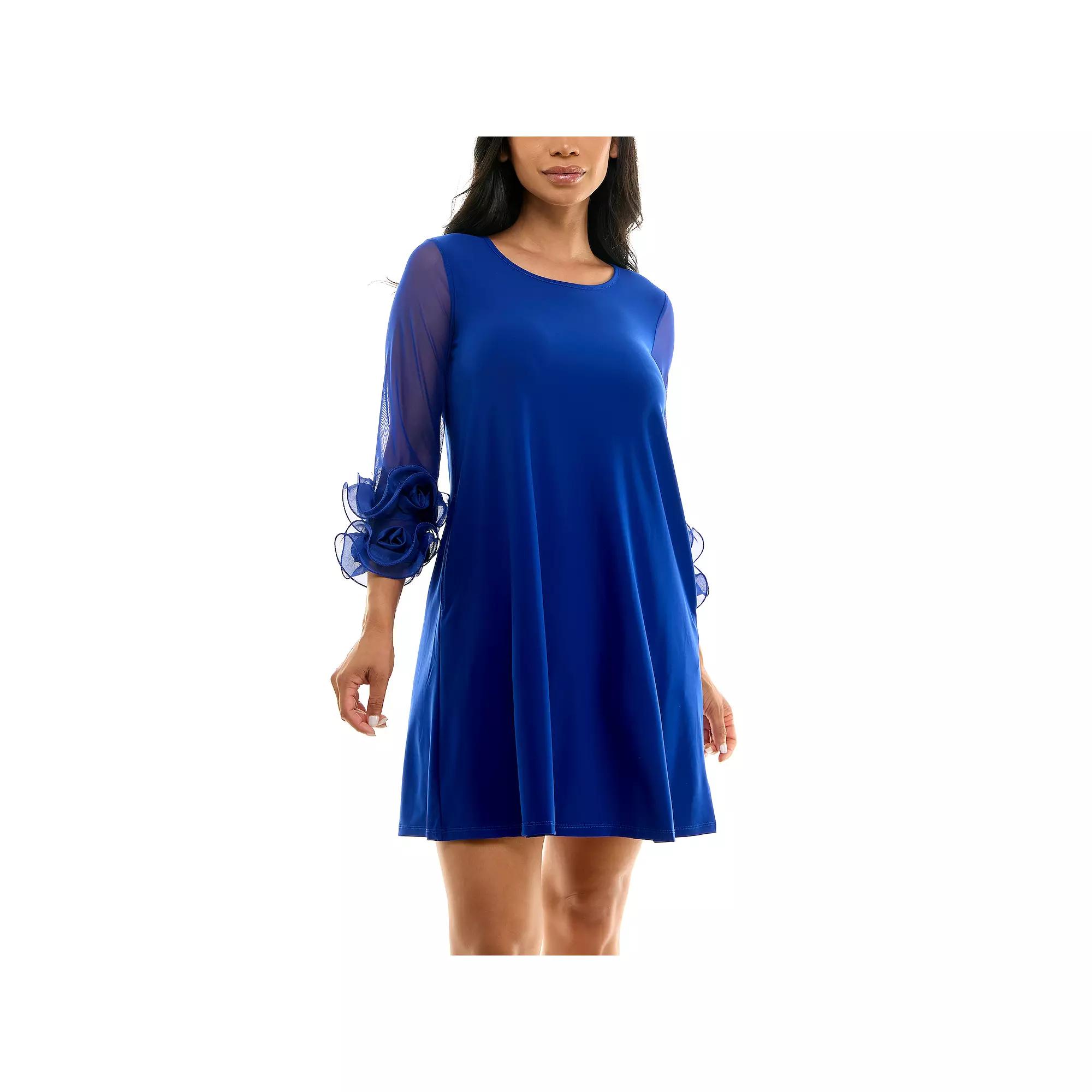 Women's Nina Leonard Ruffle-Sleeve Dress,  Product Image