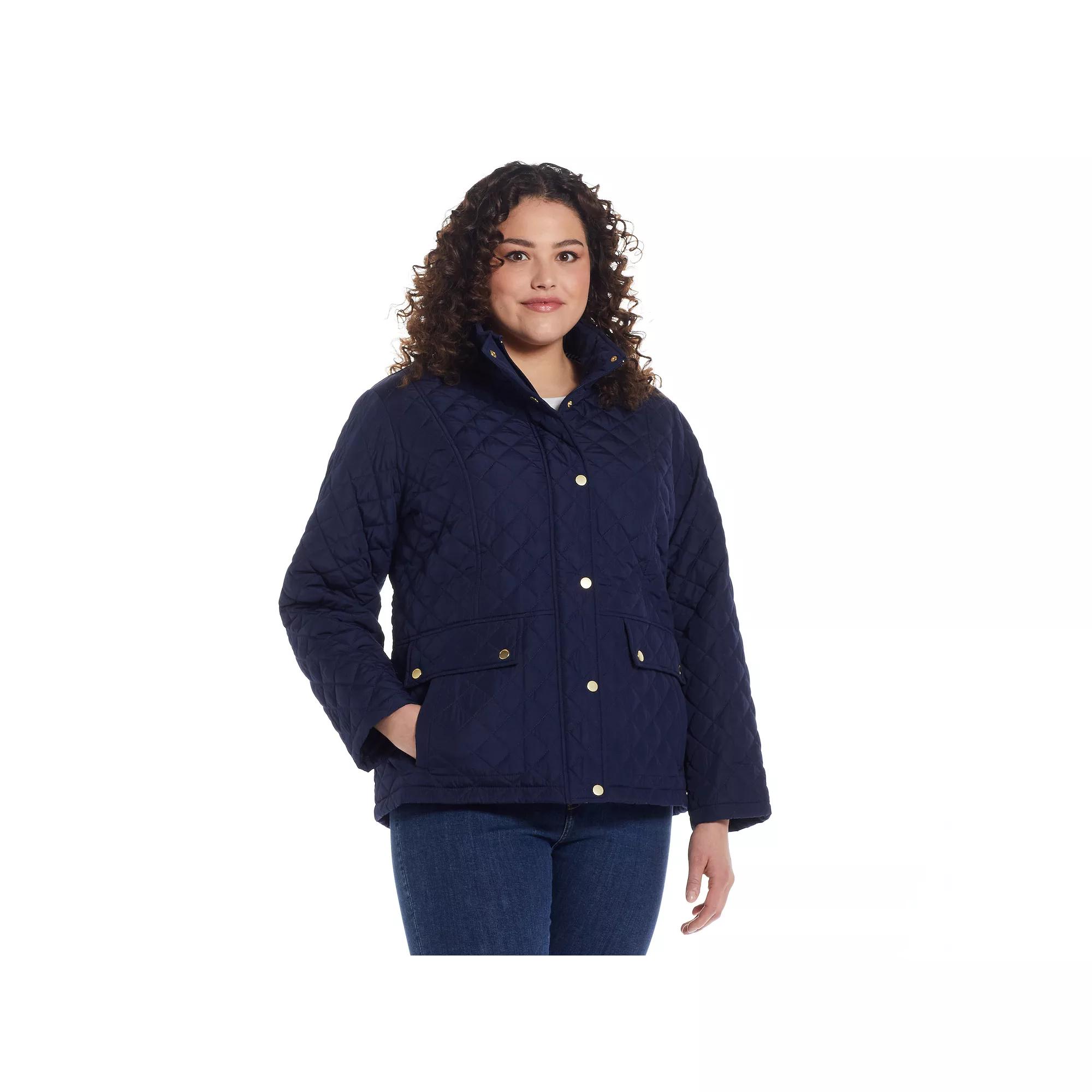 Plus Size Weathercast Modern Quilted Barn Jacket, Women's, Size: 3XL, Blue Product Image