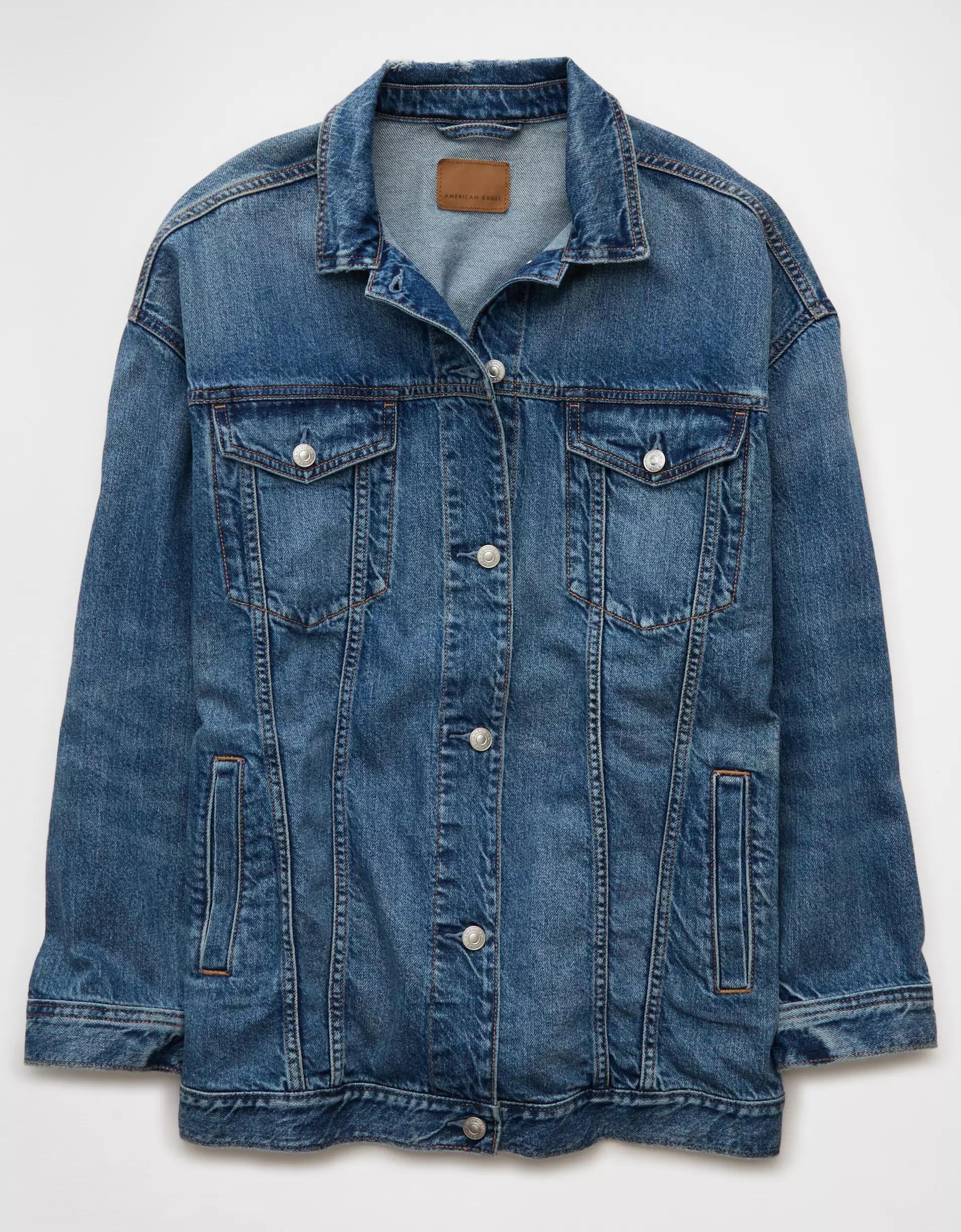 AE Oversized Boyfriend Denim Jacket Product Image