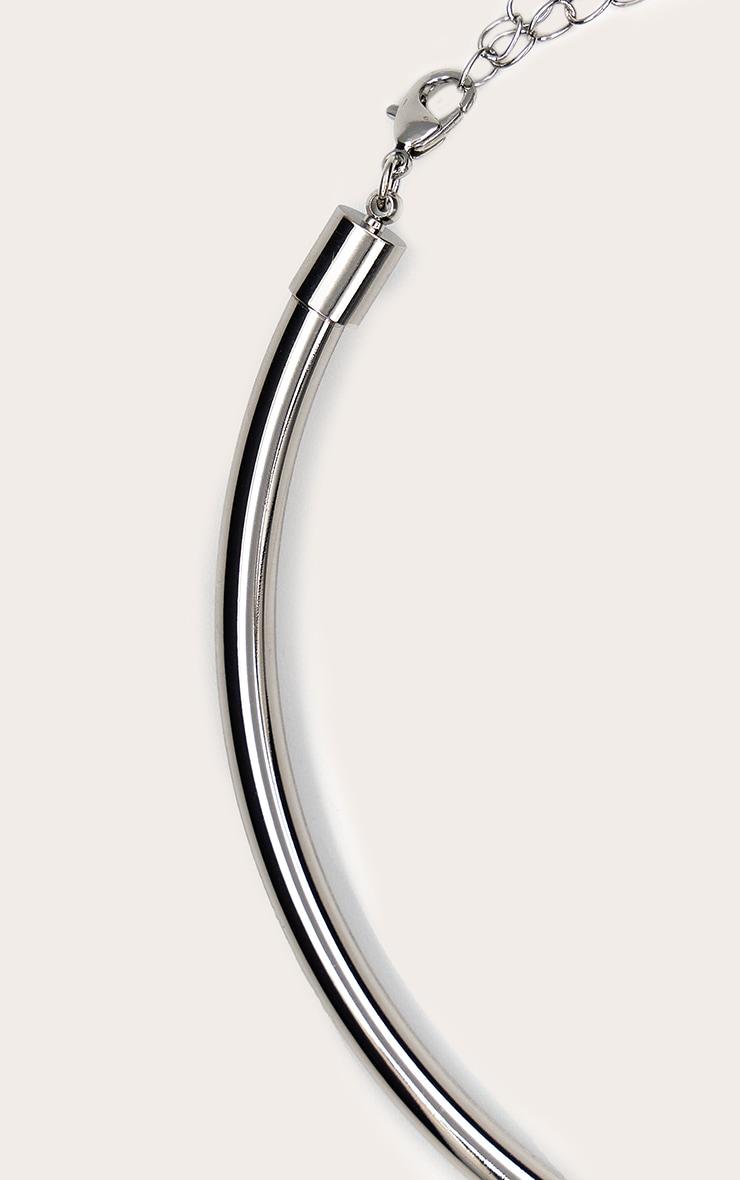 Silver Metal Bar Choker Product Image