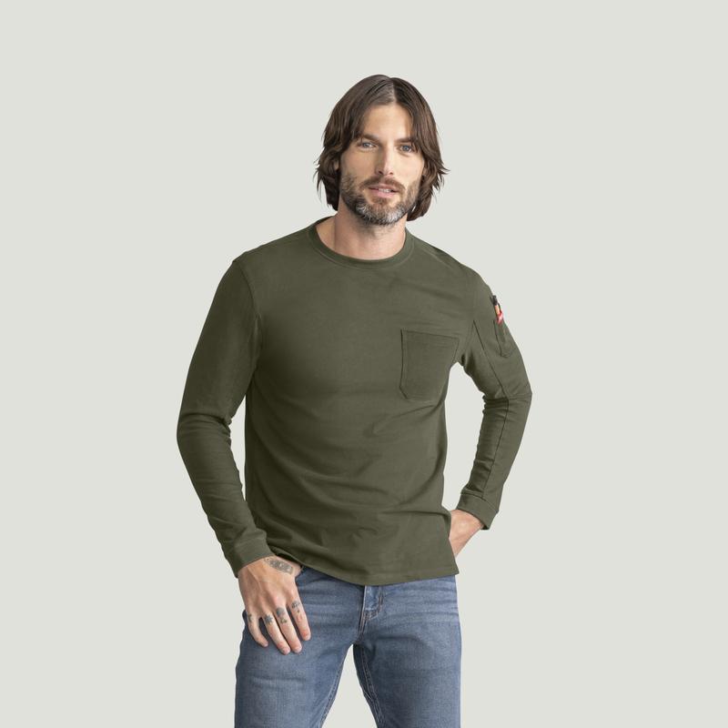 Red Kap Men's Slim Fit Cotton Long Sleeve Pocket T-Shirt Product Image