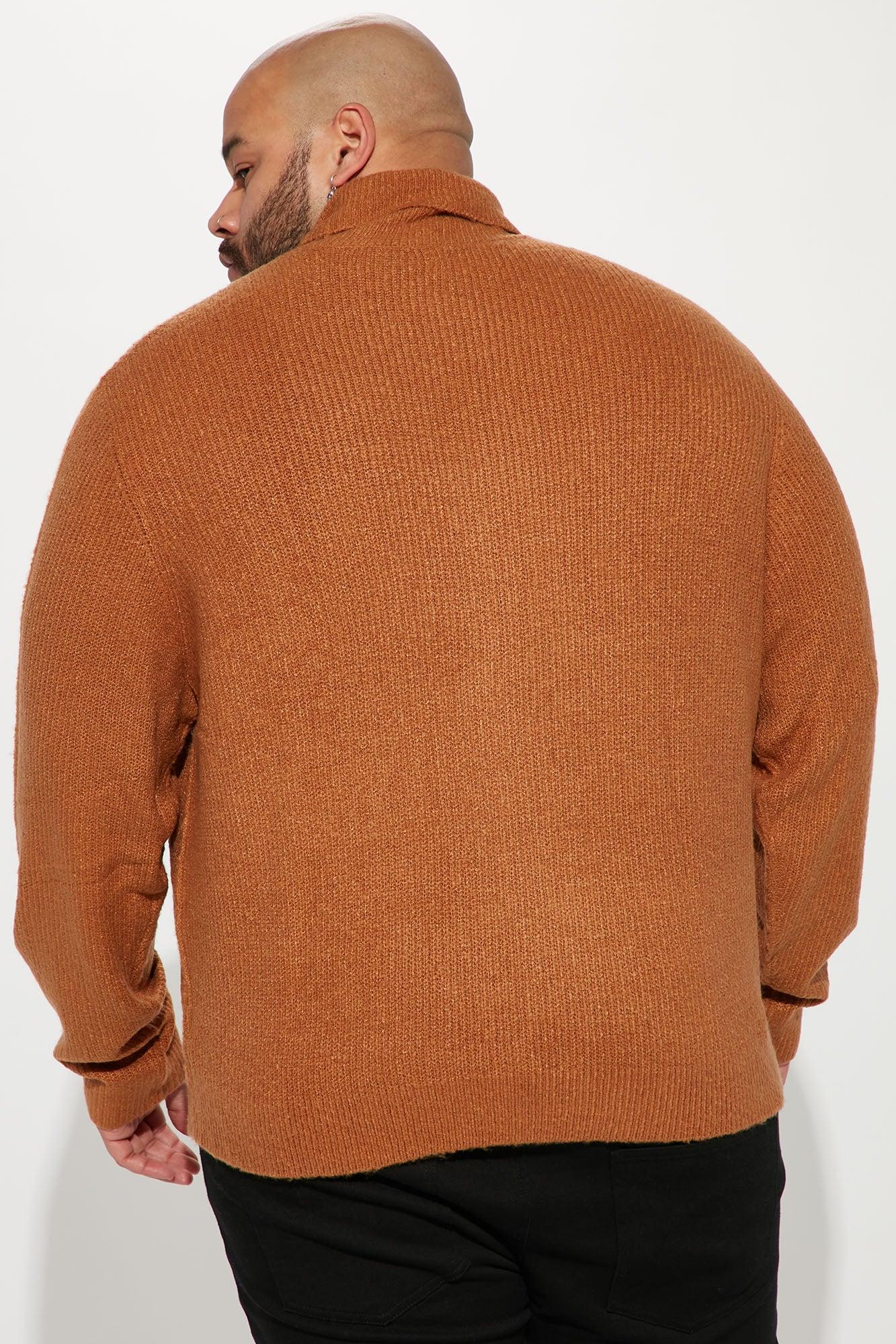 Simply Ribbed Cozy Turtleneck Sweater - Cognac Product Image