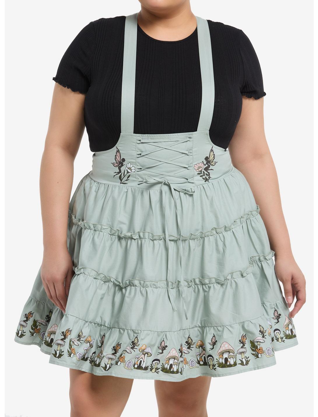 Thorn & Fable Mushroom Tiered Ruffle Skirtall Plus Size Product Image