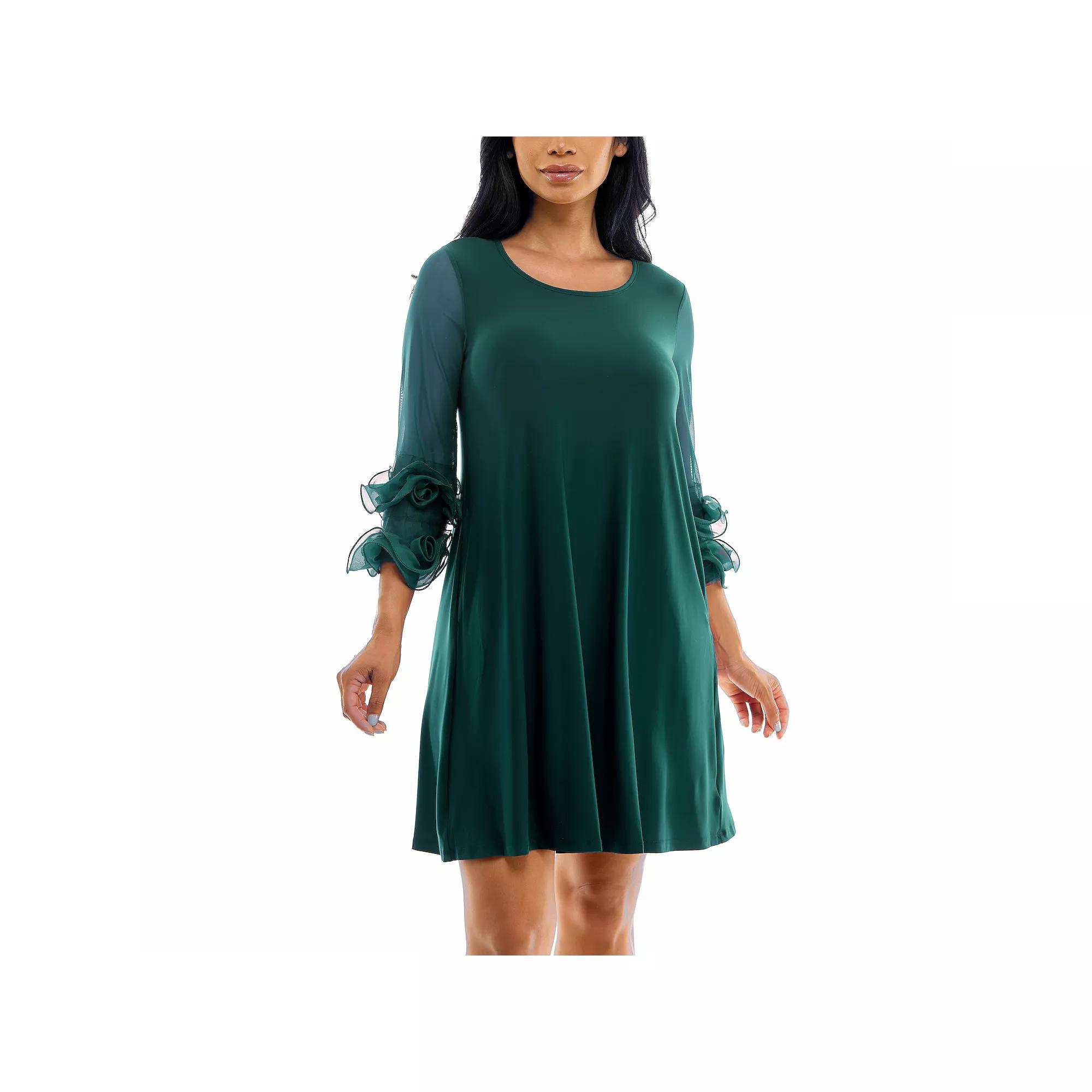 Women's Nina Leonard Ruffle-Sleeve Dress,  Product Image