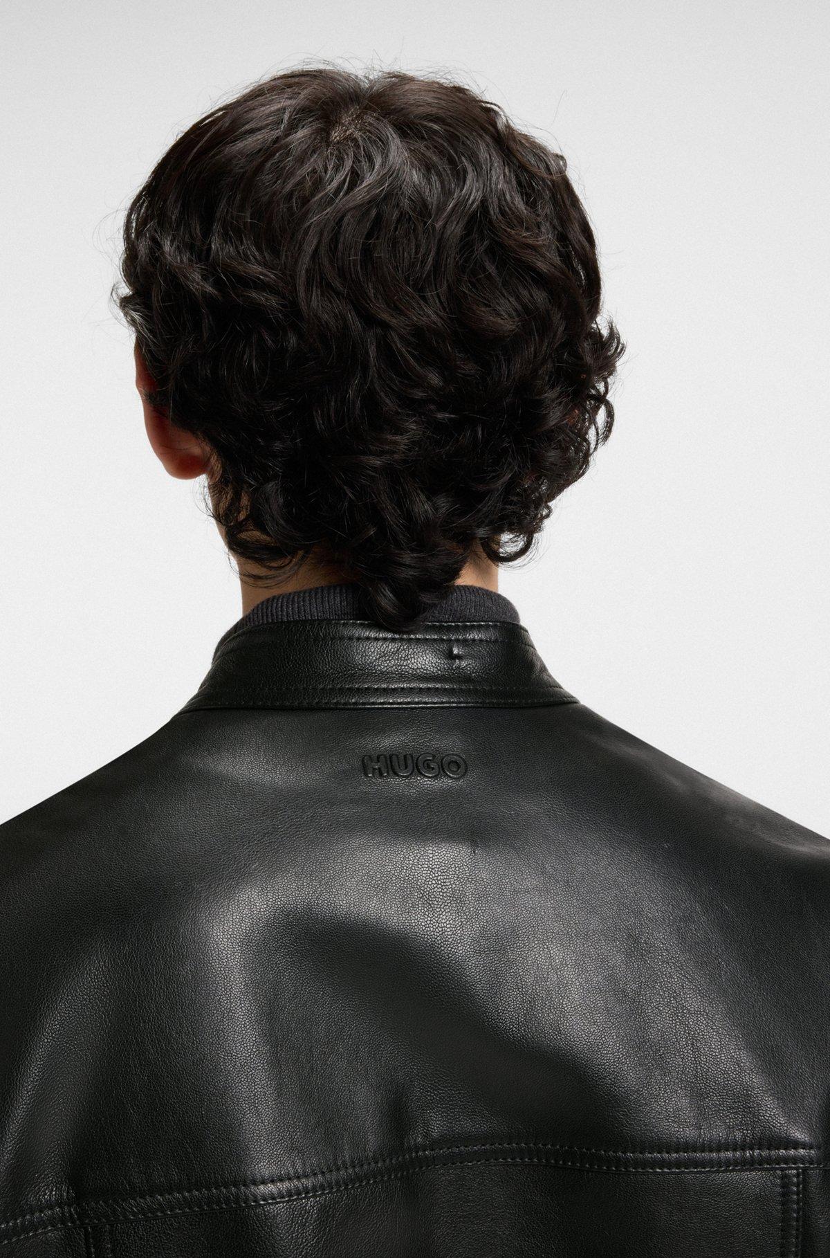 Slim-fit jacket in leather Product Image