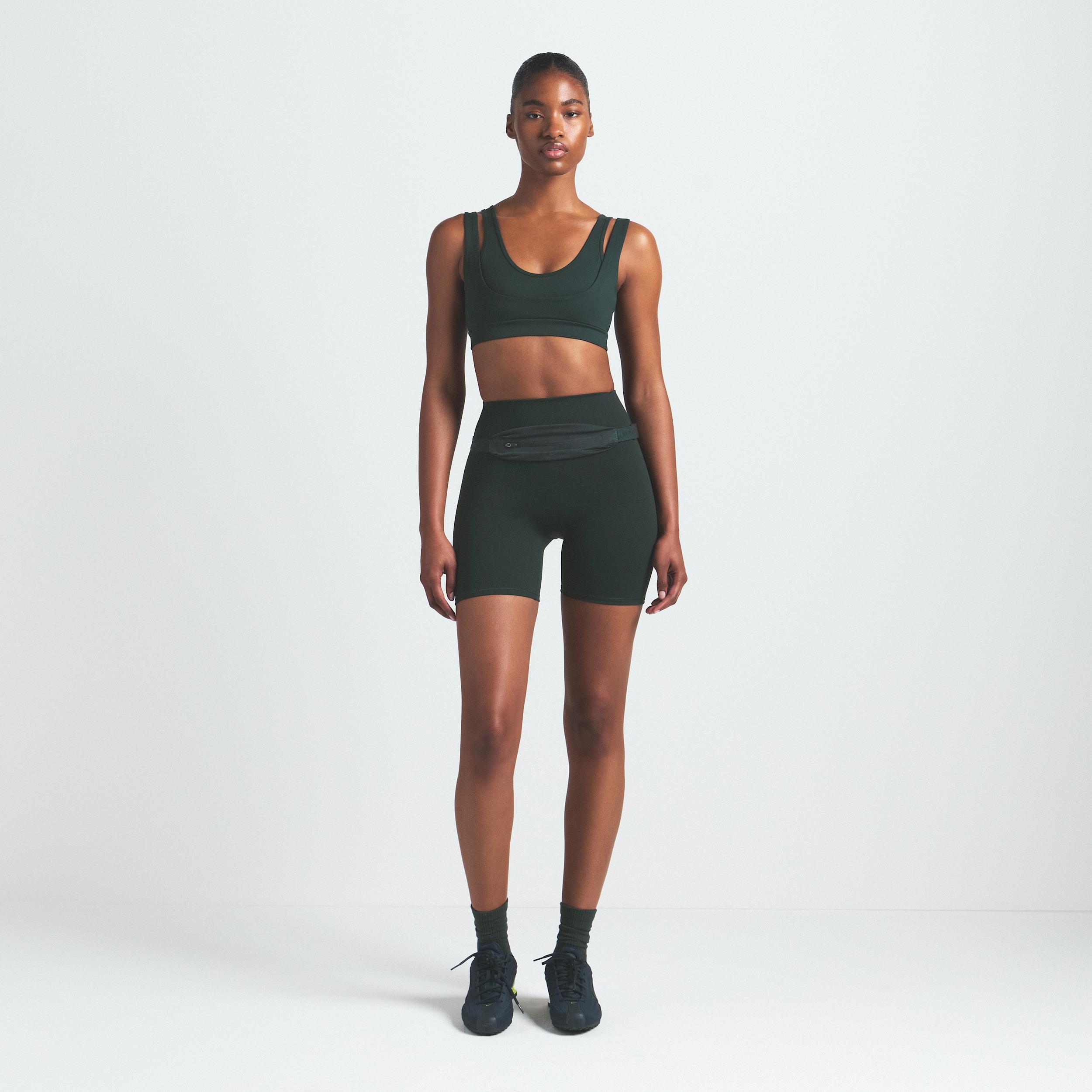 Nike Womens SKIMS Matte Double-Strap Scoop Bra | BRSPT6022W-DKT Product Image