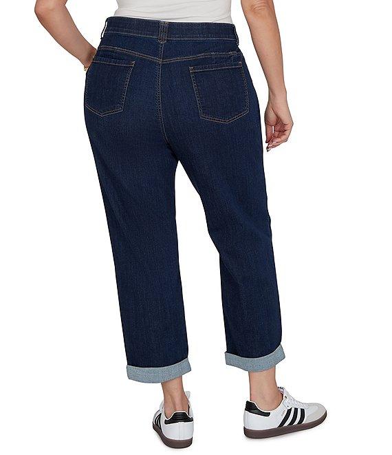 Ruby Rd. Plus Size Ultra-Soft Rolled Hem Girlfriend Jeans Product Image