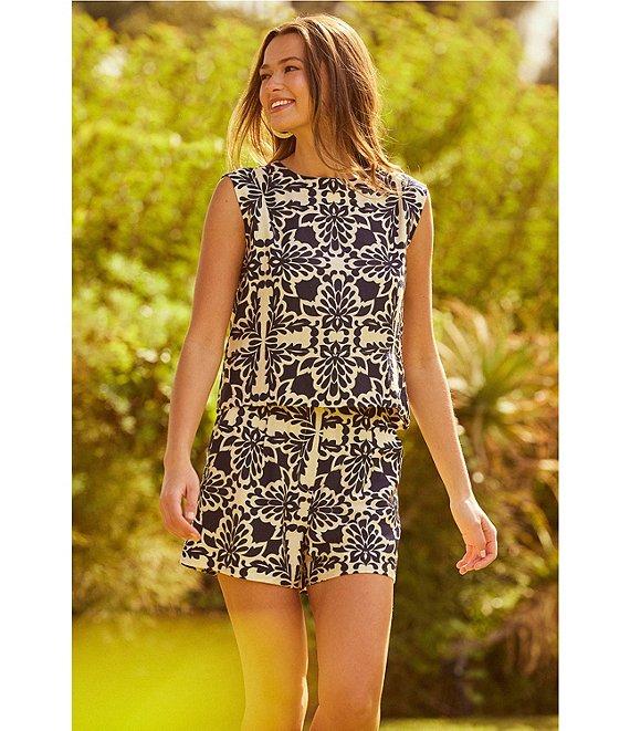 Skies Are Blue Printed Flat Front Coordinating Shorts Product Image