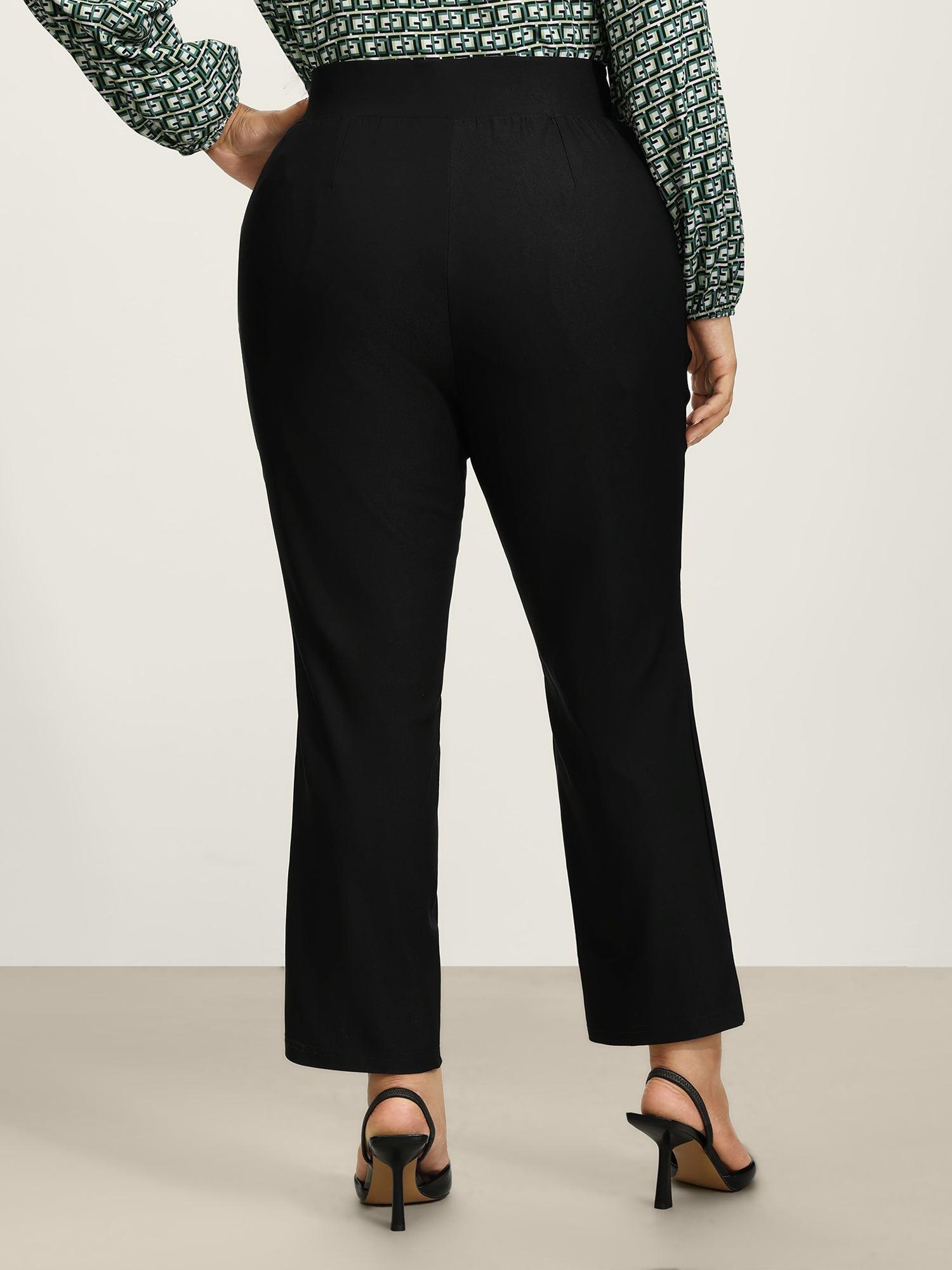 Rivets Wide Waistband Stretchy Pants Female Product Image