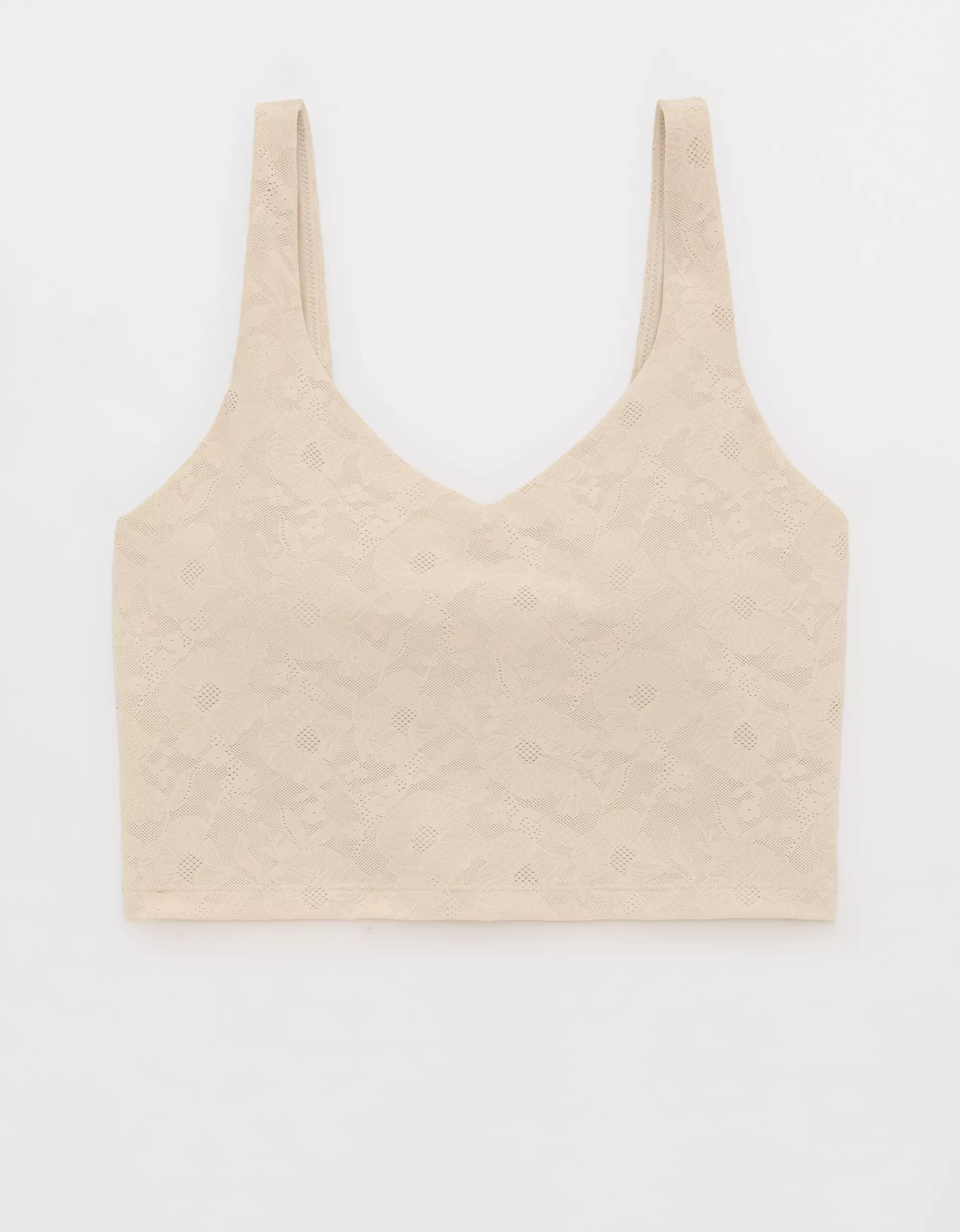 OFFLINE By Aerie Lace Low Key Longline Sports Bra Product Image