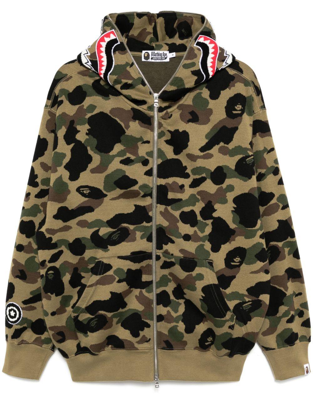 1ST camo-jacquard shark hoodie Product Image