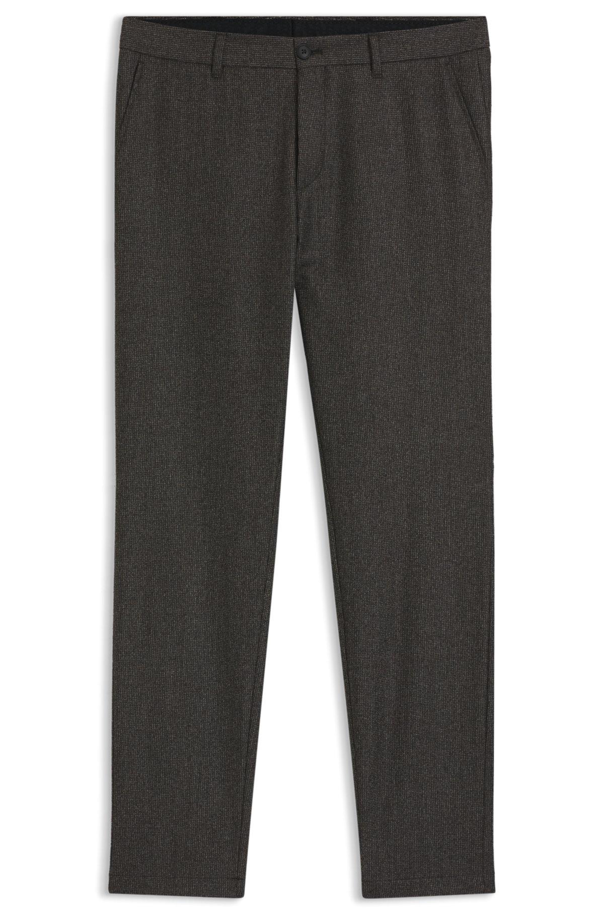Slim-fit pants in micro-patterned virgin wool Product Image