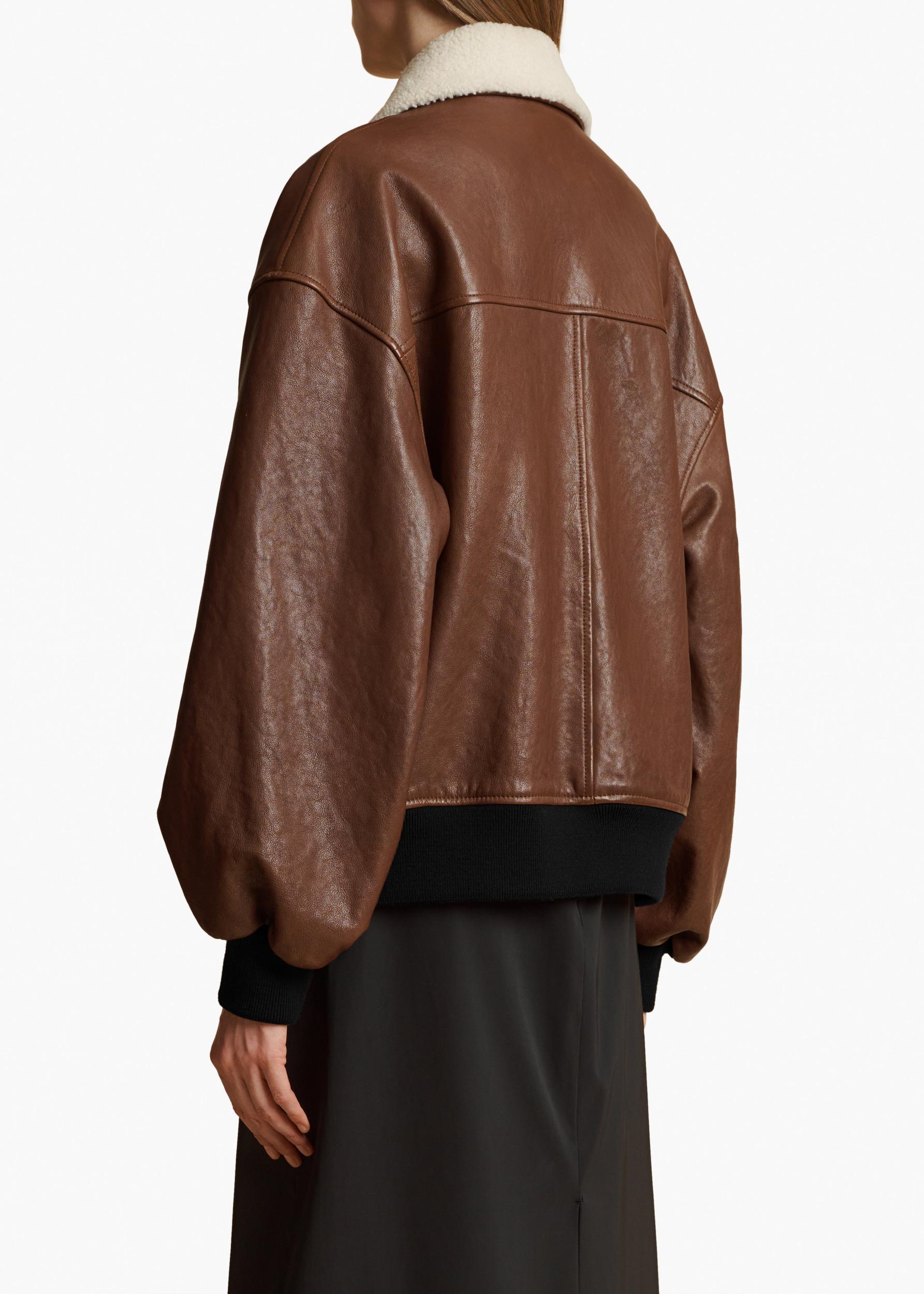 Shellar Jacket in Classic Brown Leather Product Image