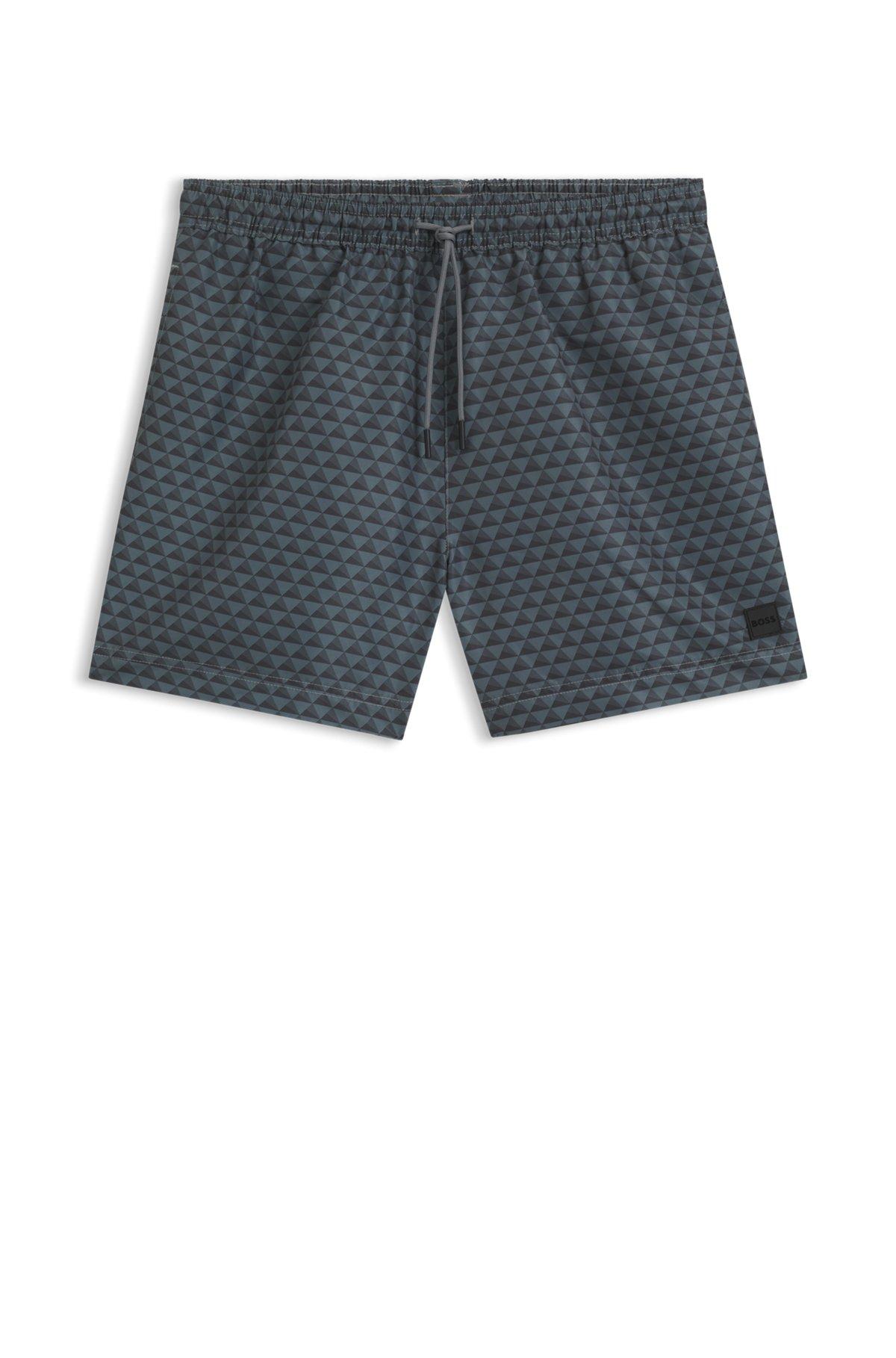 Micro-print swim shorts in quick-dry fabric Product Image