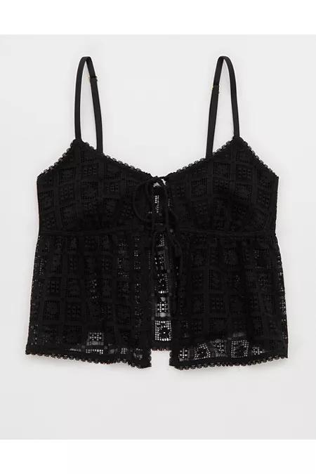 Show Off High Tide Lace Tie Front Tank Top Women's Product Image