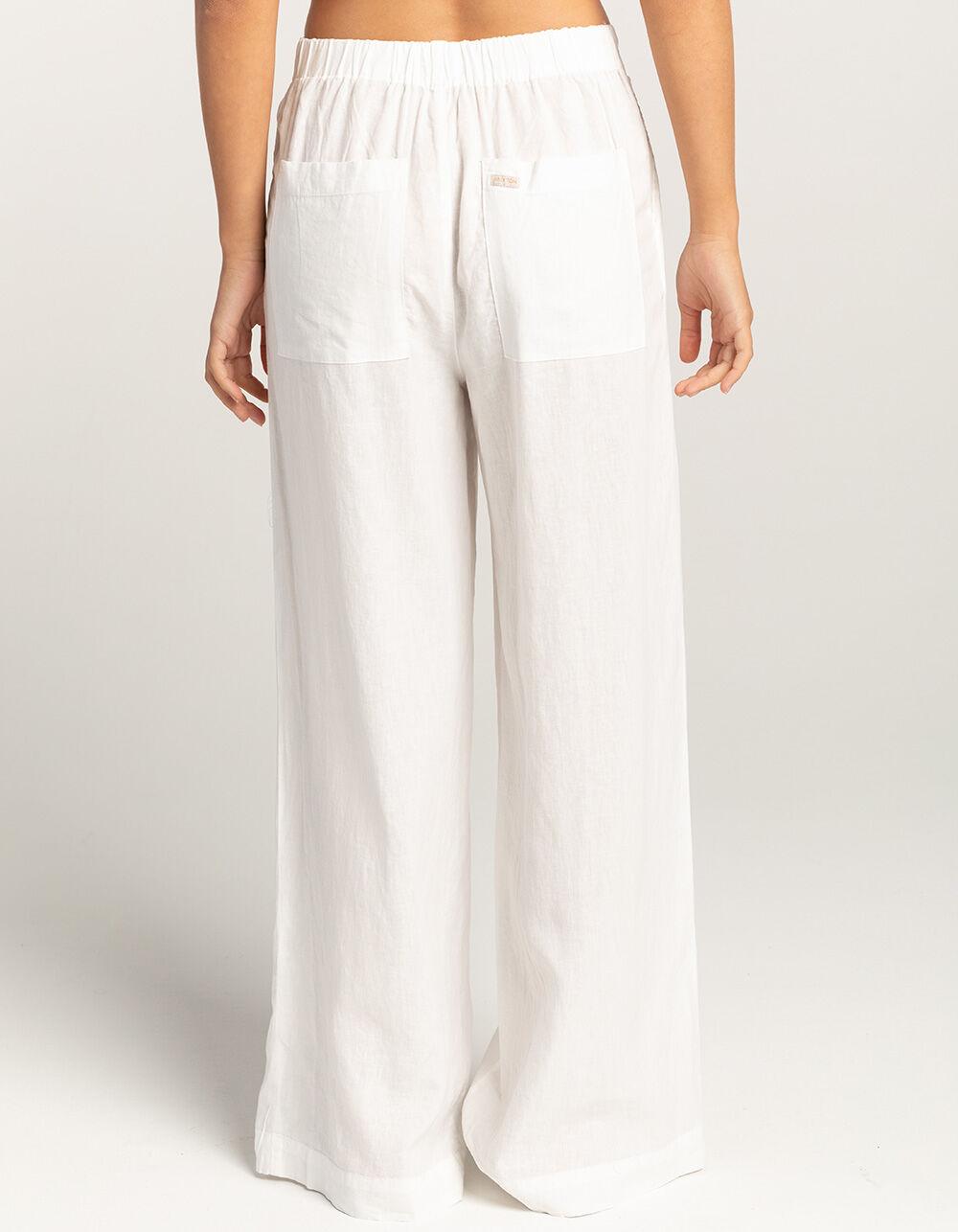 BRIXTON Vintage Linen Womens Wide Leg Pants - OFF WHITE Product Image