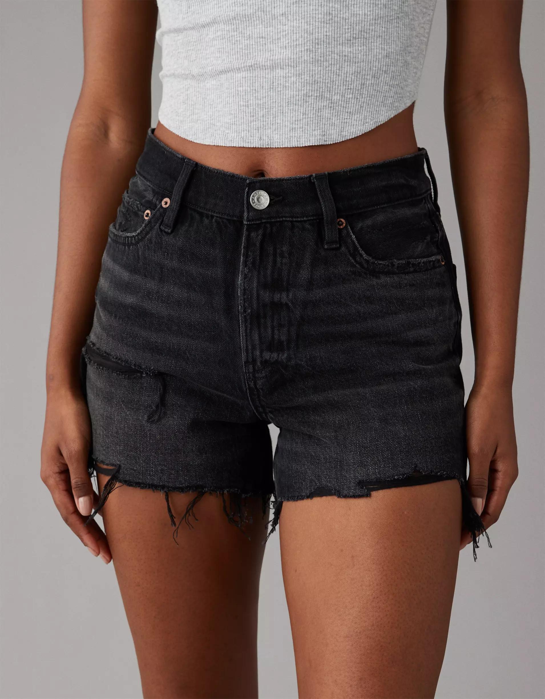 AE Strigid Super High-Waisted Relaxed Denim Short Product Image