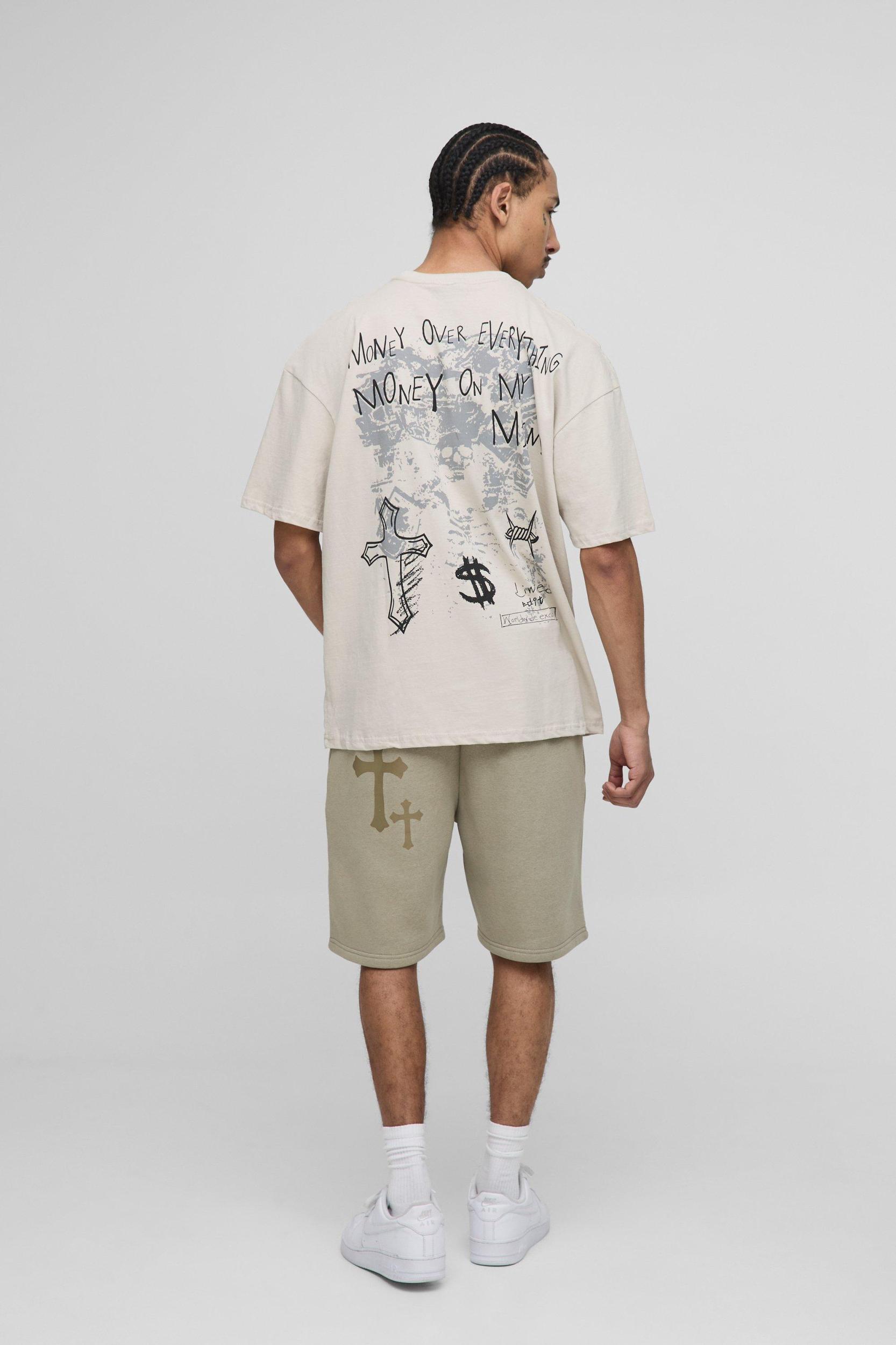 Oversized Cross Renaissance Graphic T-Shirt | boohooMAN USA Product Image