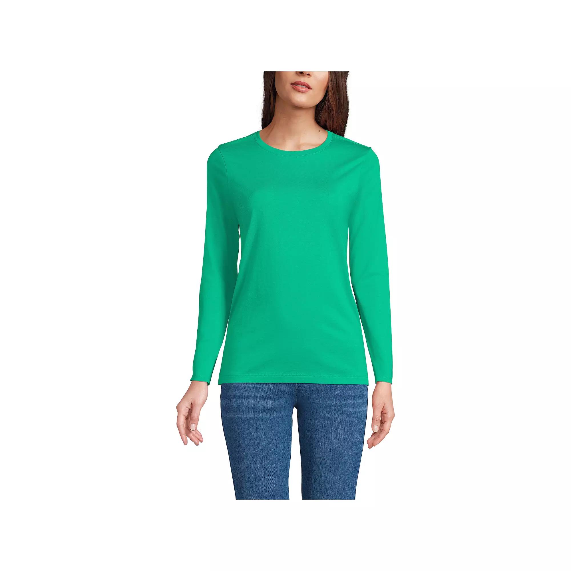 Petite Lands' End Relaxed-Fit Supima Cotton V-Neck Tee, Women's,  Product Image