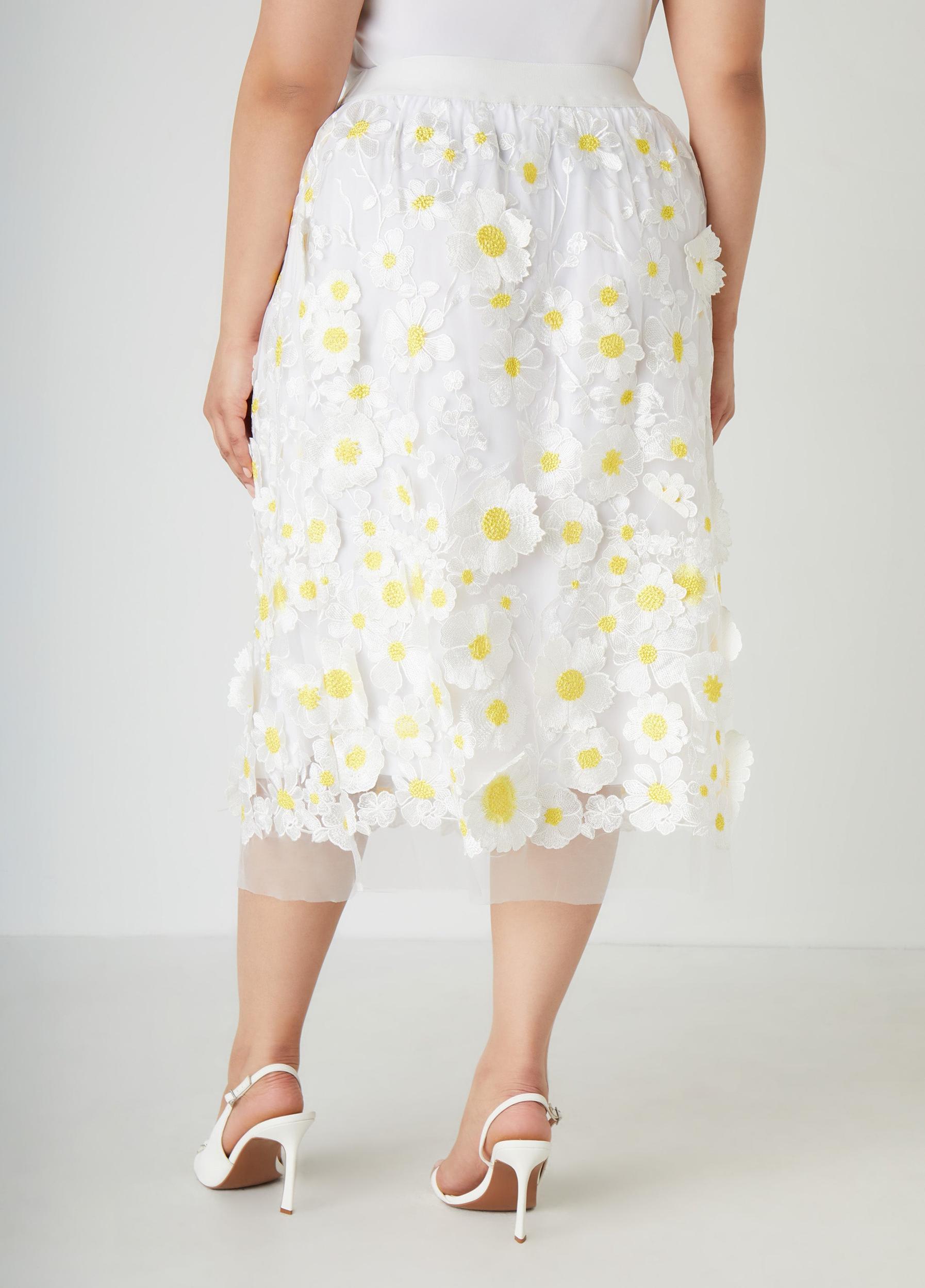 Floral Applique Embroidered Skirt Product Image